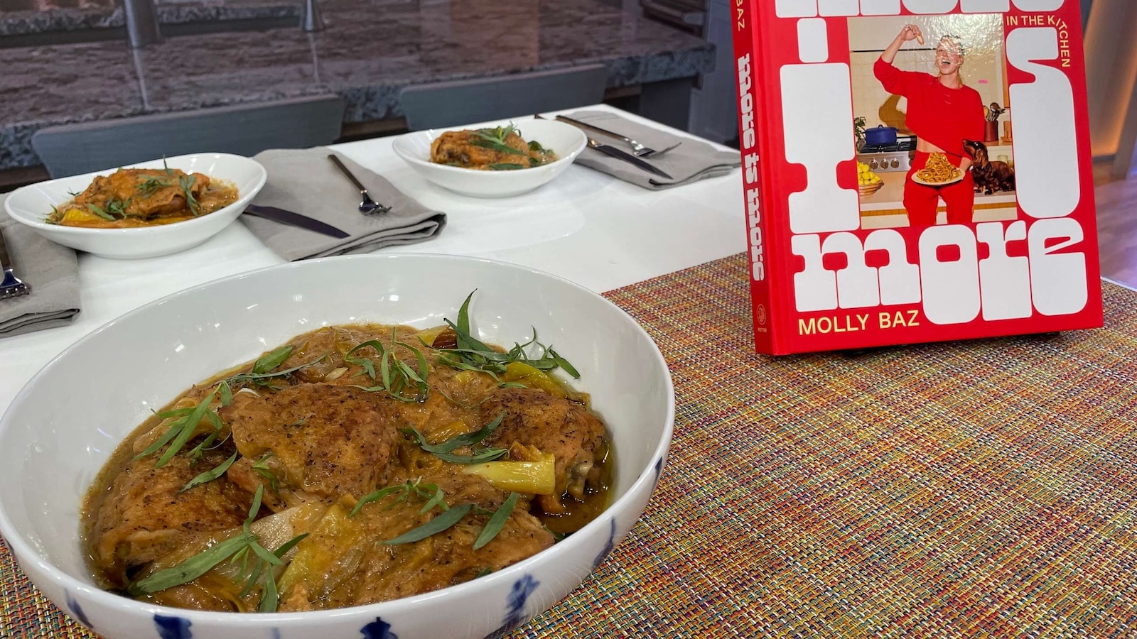 Molly Baz cooks up a tender misobraised chicken with leeks ABC News