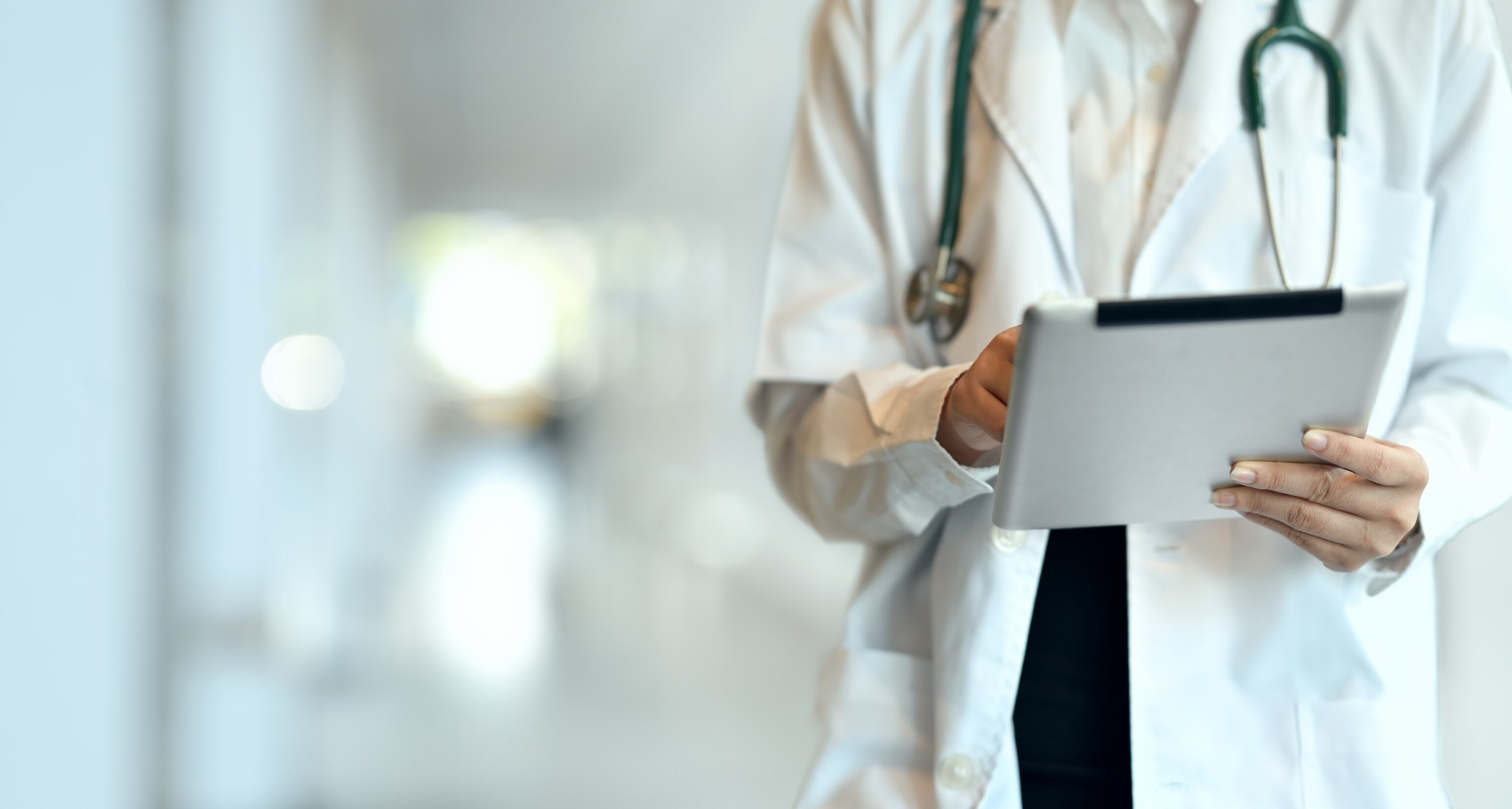 PHOTO: A doctor looks at a tablet in an undated stock photo.