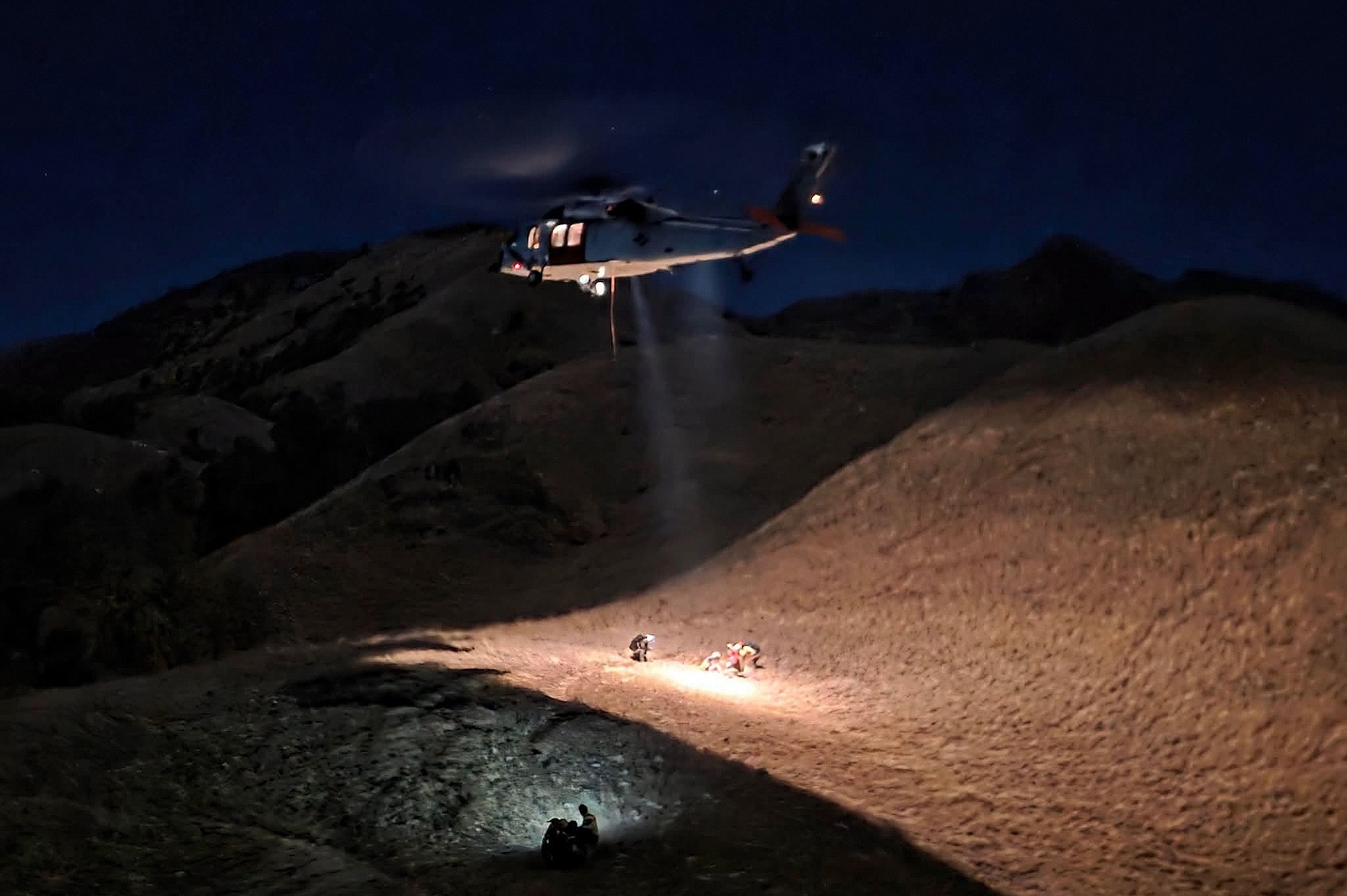 Three hikers rescued by helicopter after becoming lost in Big Sur overnight
