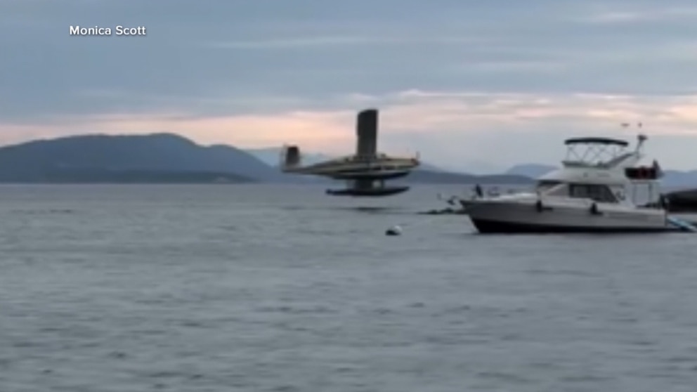 WATCH: Video shows seaplane crash off Washington state