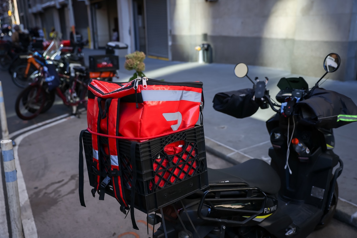 A DoorDash bag in New York, Oct. 27, 2026. Michael Nagle/Bloomberg via Getty Images