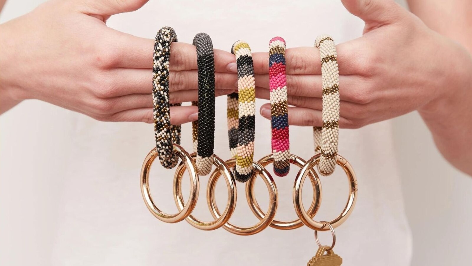 Women's Seed Bead Key Ring and Bracelet from INK + ALLOY.