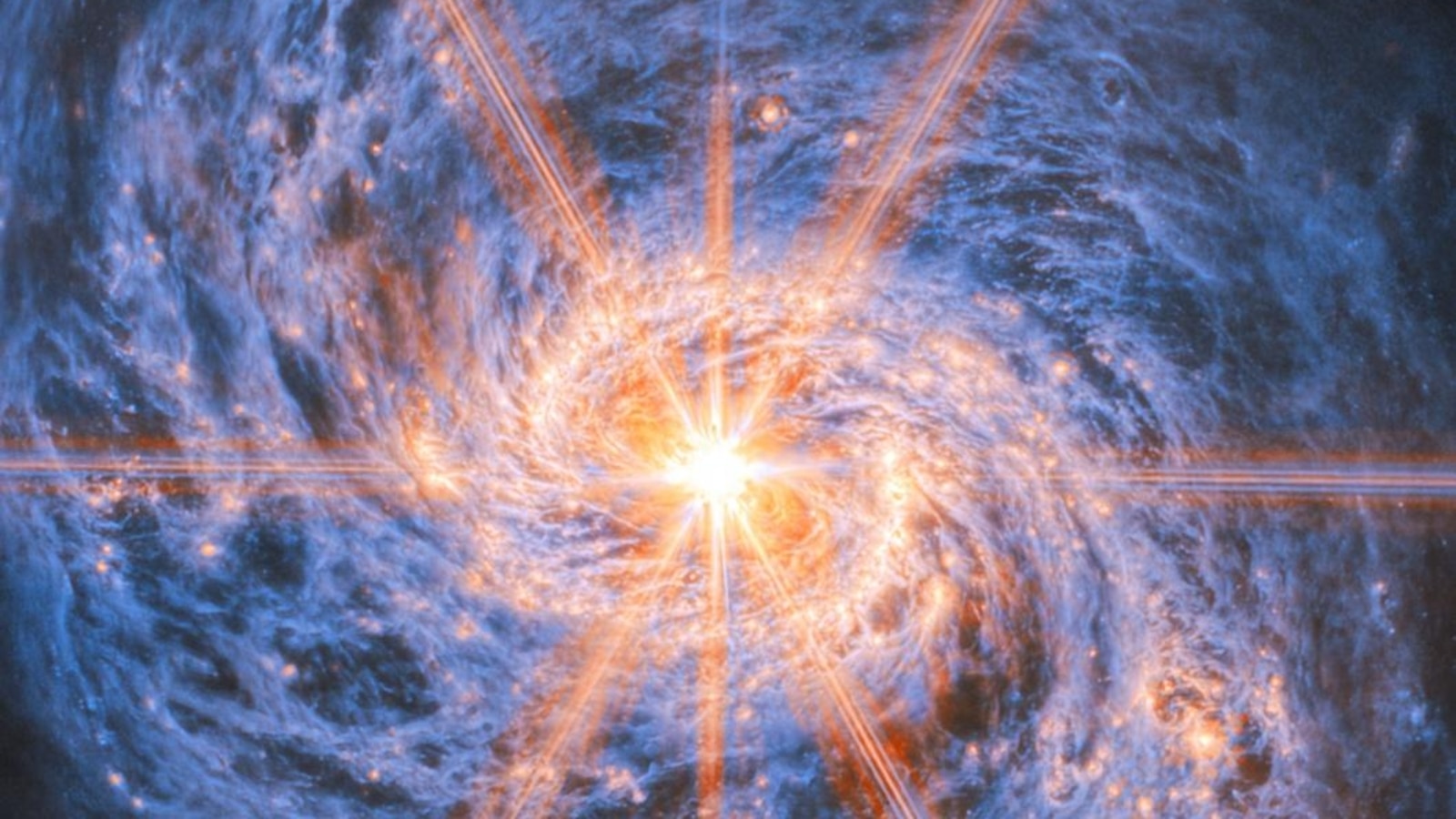 Spiral galaxy's brilliant heart shines bright in a new picture from NASA's Webb telescope