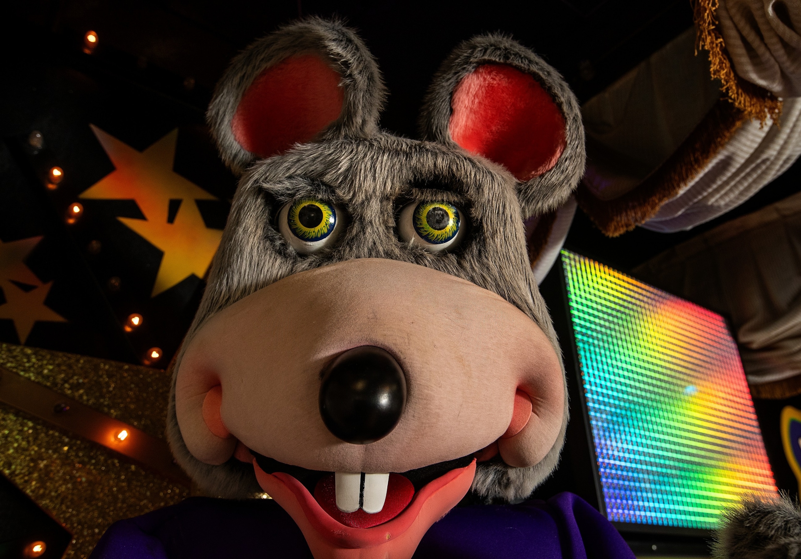 PHOTO: A Chuck E. Cheese's mascot in Tallahassee, Florida, wearing costume like one pictured here, was arrested, July 23, 2025, at work and charged with stealing a customer's debit card, according to a police report.