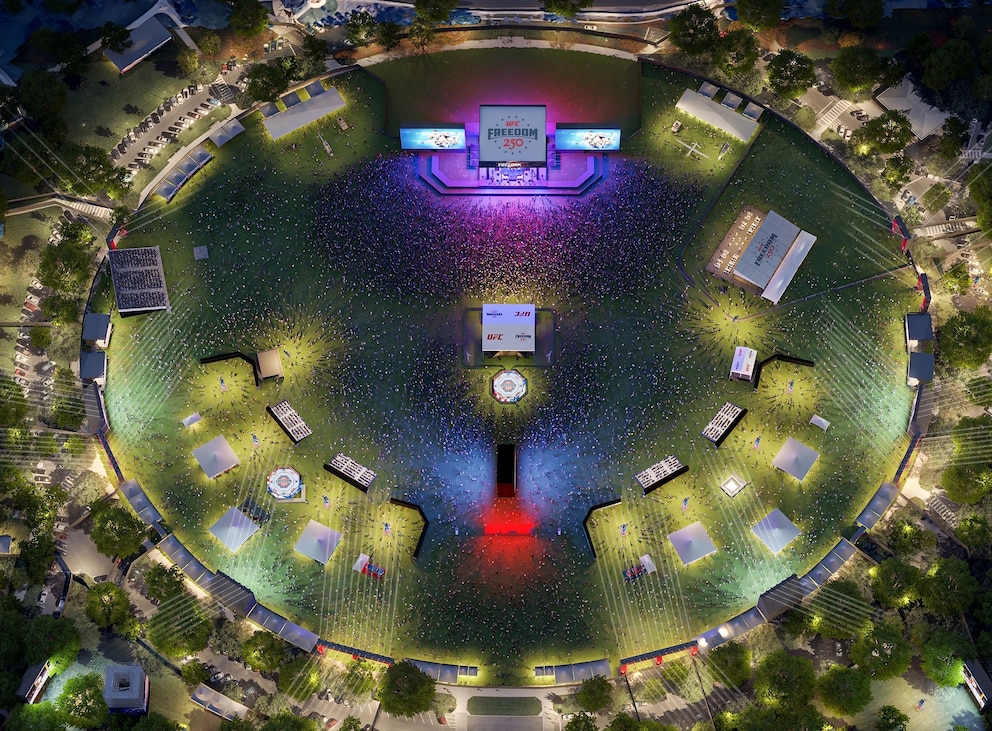 PHOTO: Artist rendering of the UFC Freedom 250 Fan Fest to be held at the White House in Washington, June 14, 2026.