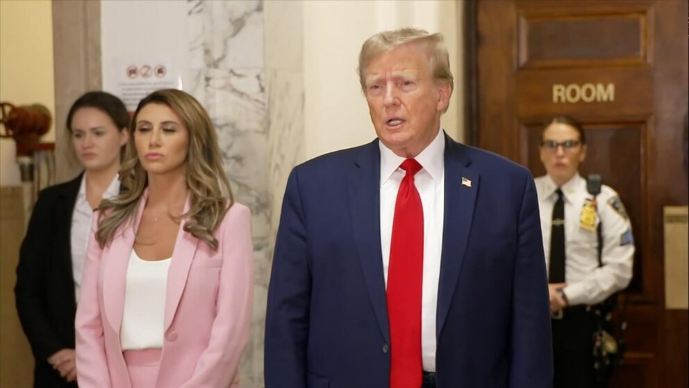 Video Former President Trump speaks out at civil fraud trial - ABC News