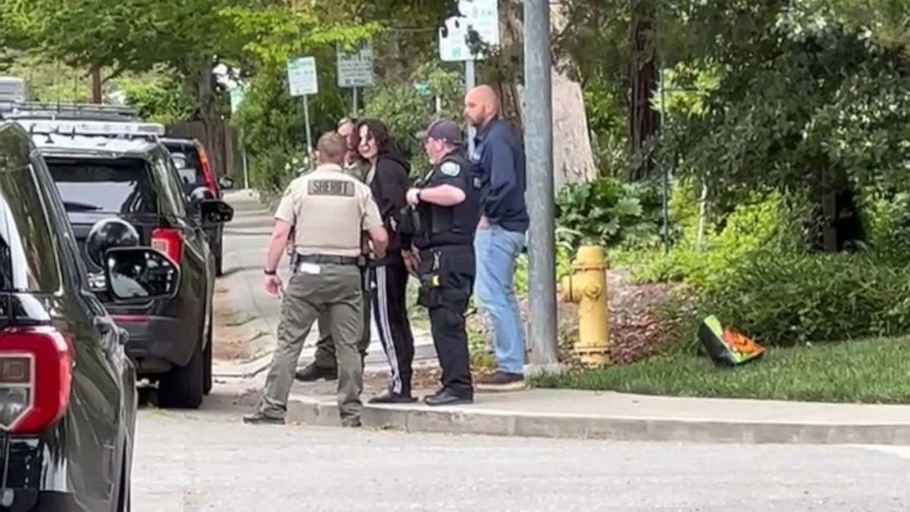 PHOTO: This still from a video shows UC Davis stabbing suspect, Carlos Domingues, being arrested.