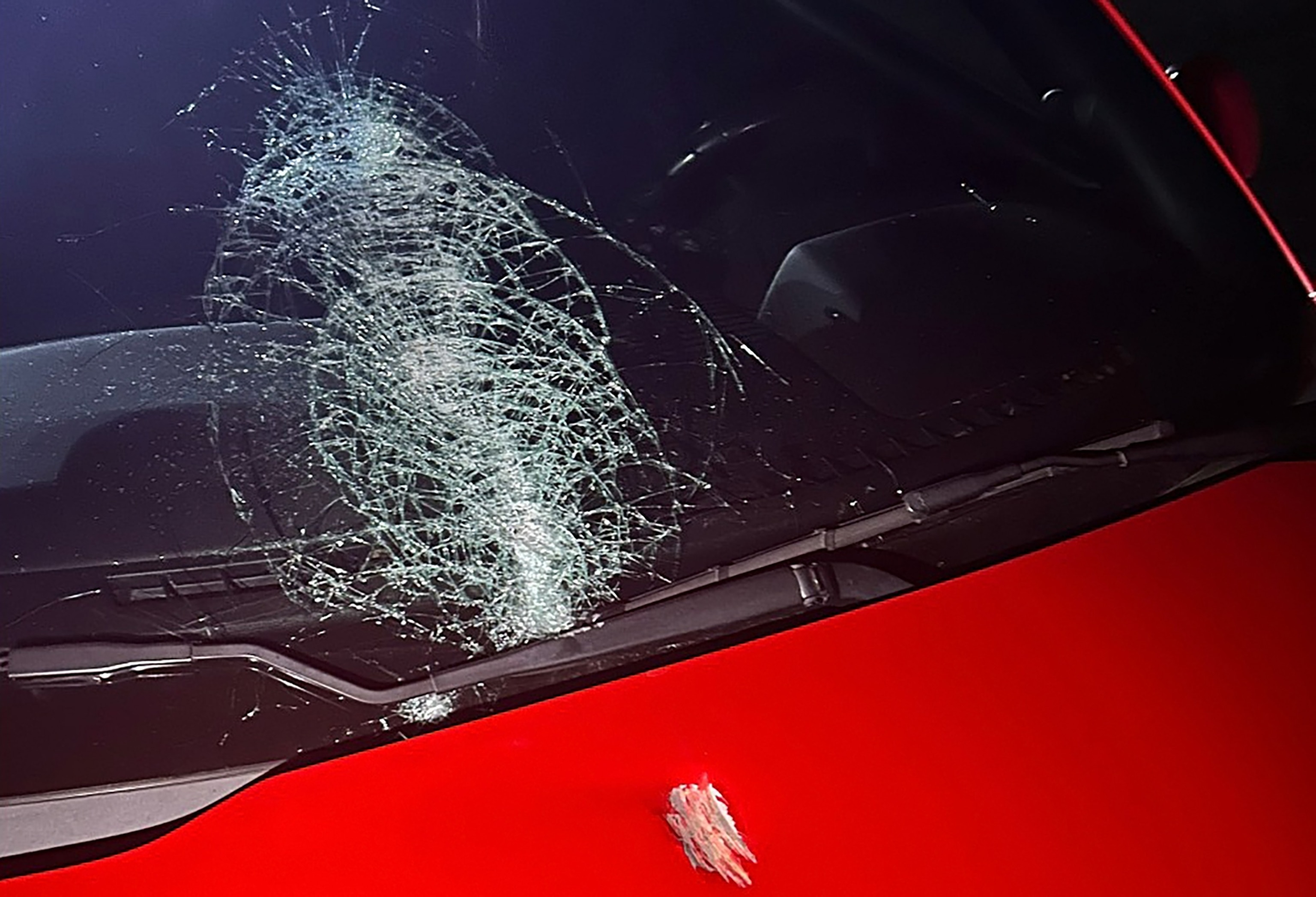 PHOTO: The Nevada State Police Highway Patrol in coordination with the Henderson Police Department, responded to reports of individuals dropping or throwing large rocks from a pedestrian overpass onto northbound US-95 in Henderson, Nevada, Aug. 10, 2025.