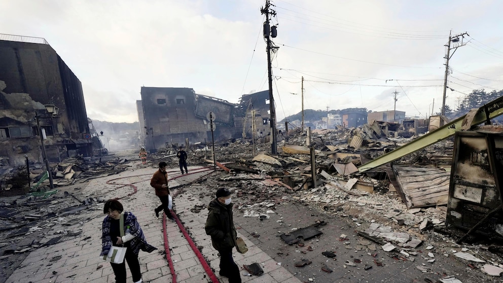 Powerful earthquakes leave at least 57 dead, destroy buildings along Japan’s western coast