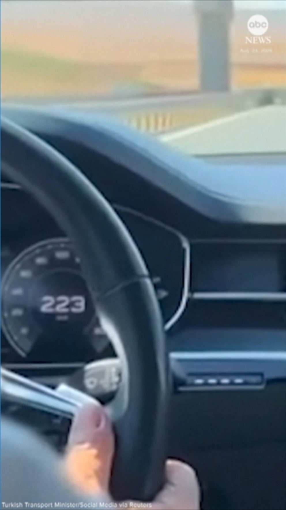 WATCH: Turkey's transport minister posts video of him speeding