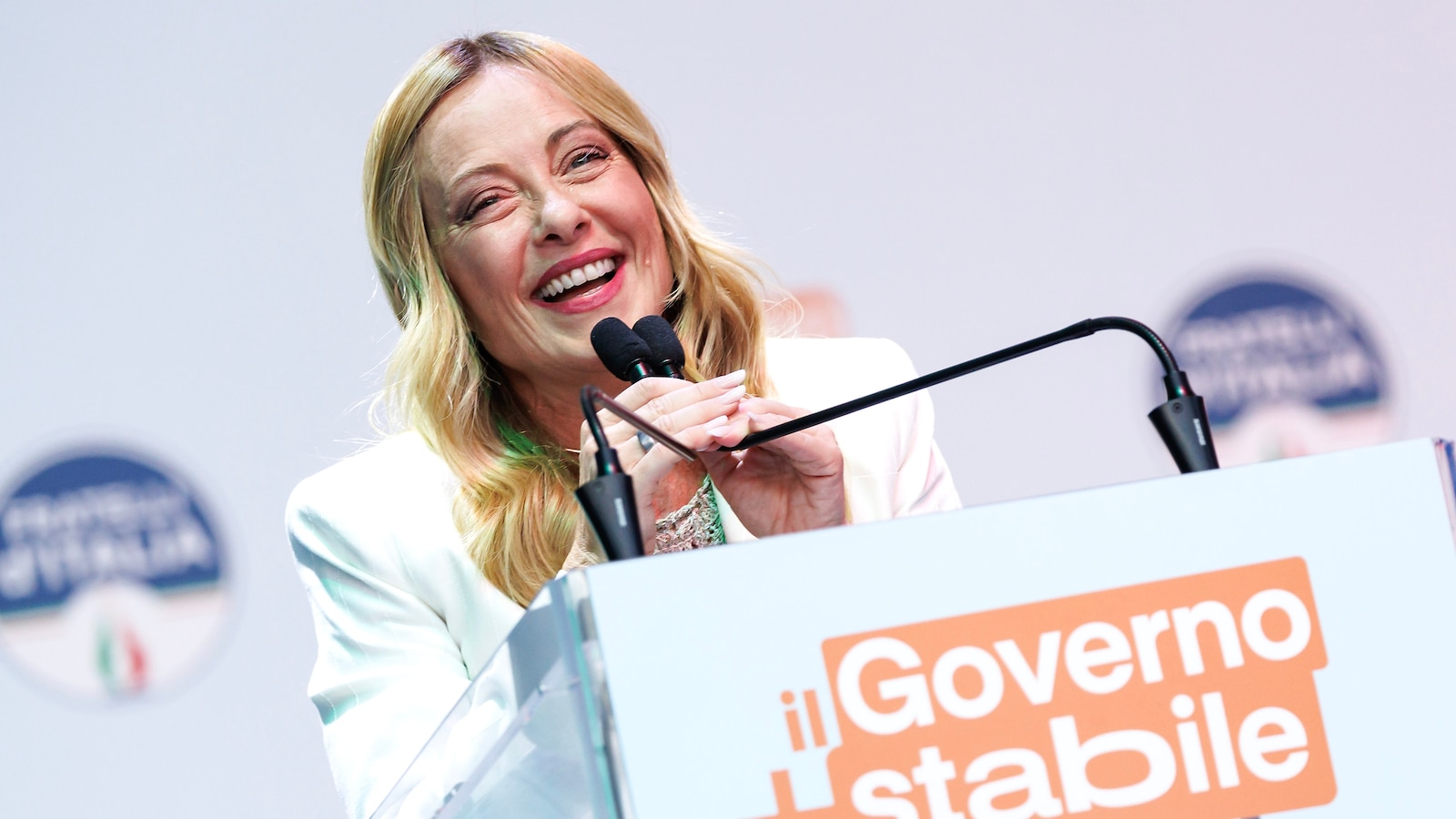 Meloni celebrates her Italian government's longevity during party rally in Bari