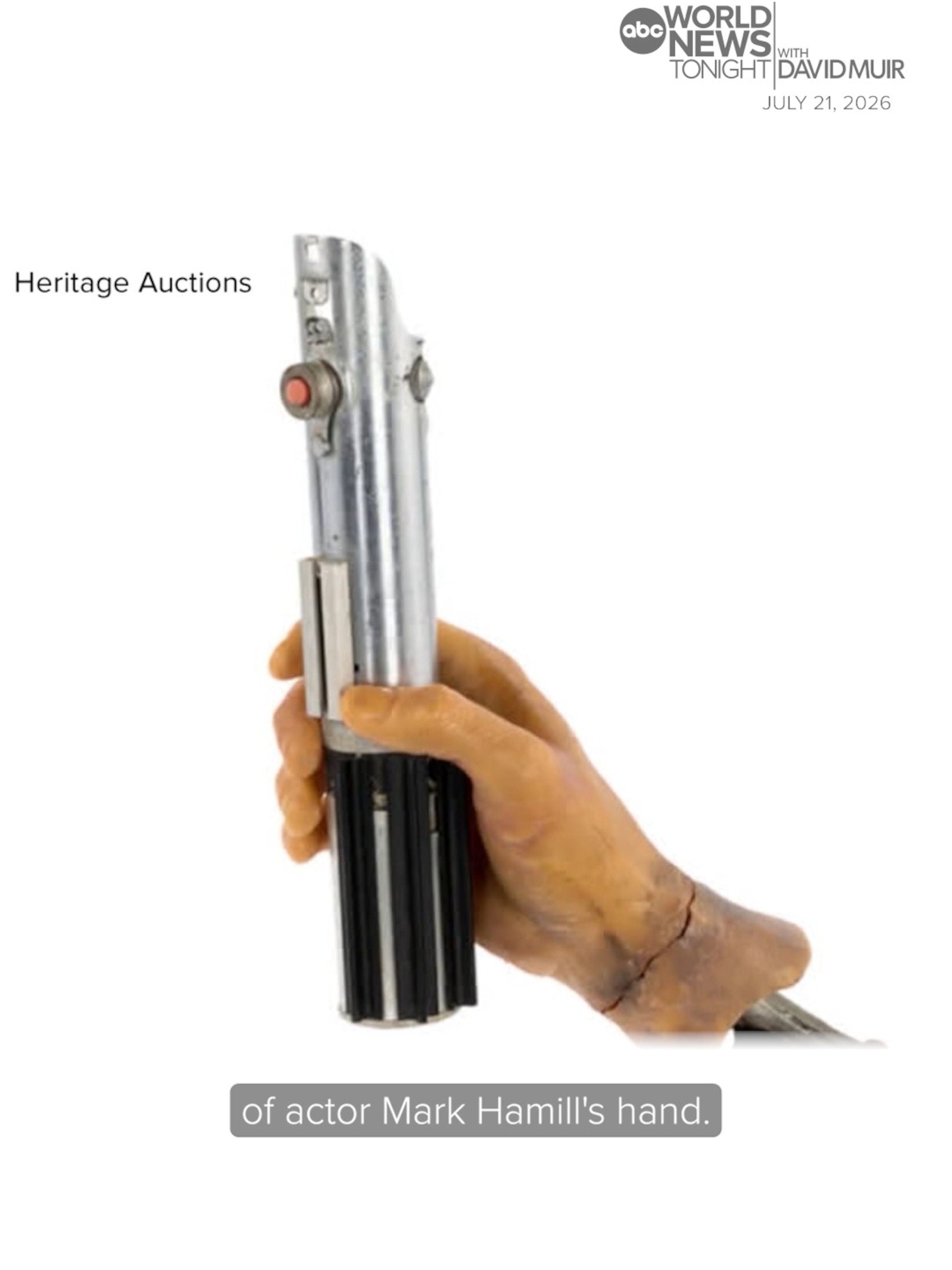 Video Luke Skywalker's iconic 'Star Wars' lightsaber sells for