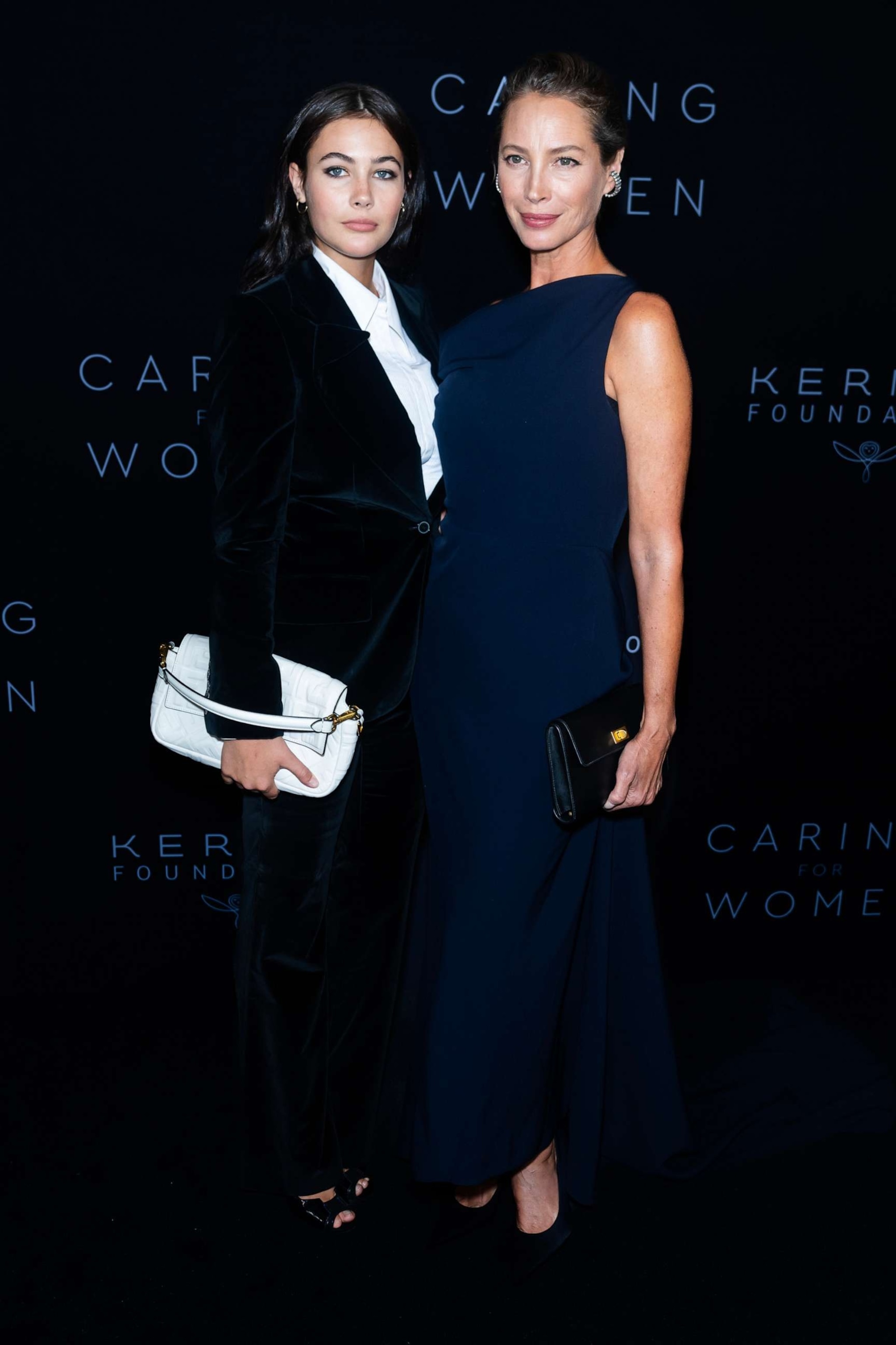 PHOTO: Grace Burns, left, and Christy Turlington attend the Kering Caring for Women Dinner at The Pool, Sept. 12, 2023, in New York.