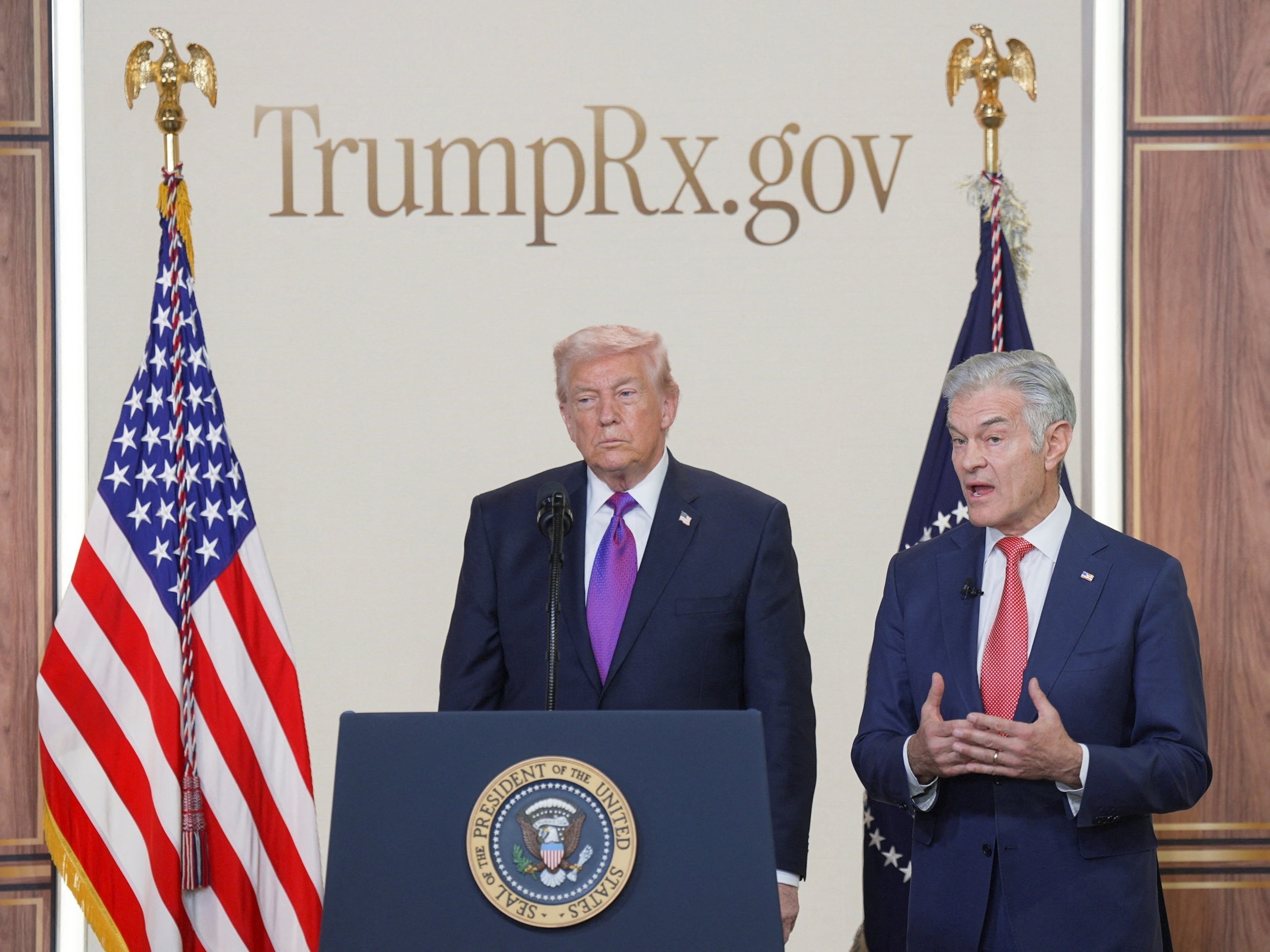 PHOTO: US President Donald Trump unveils the TrumpRx drug discount site