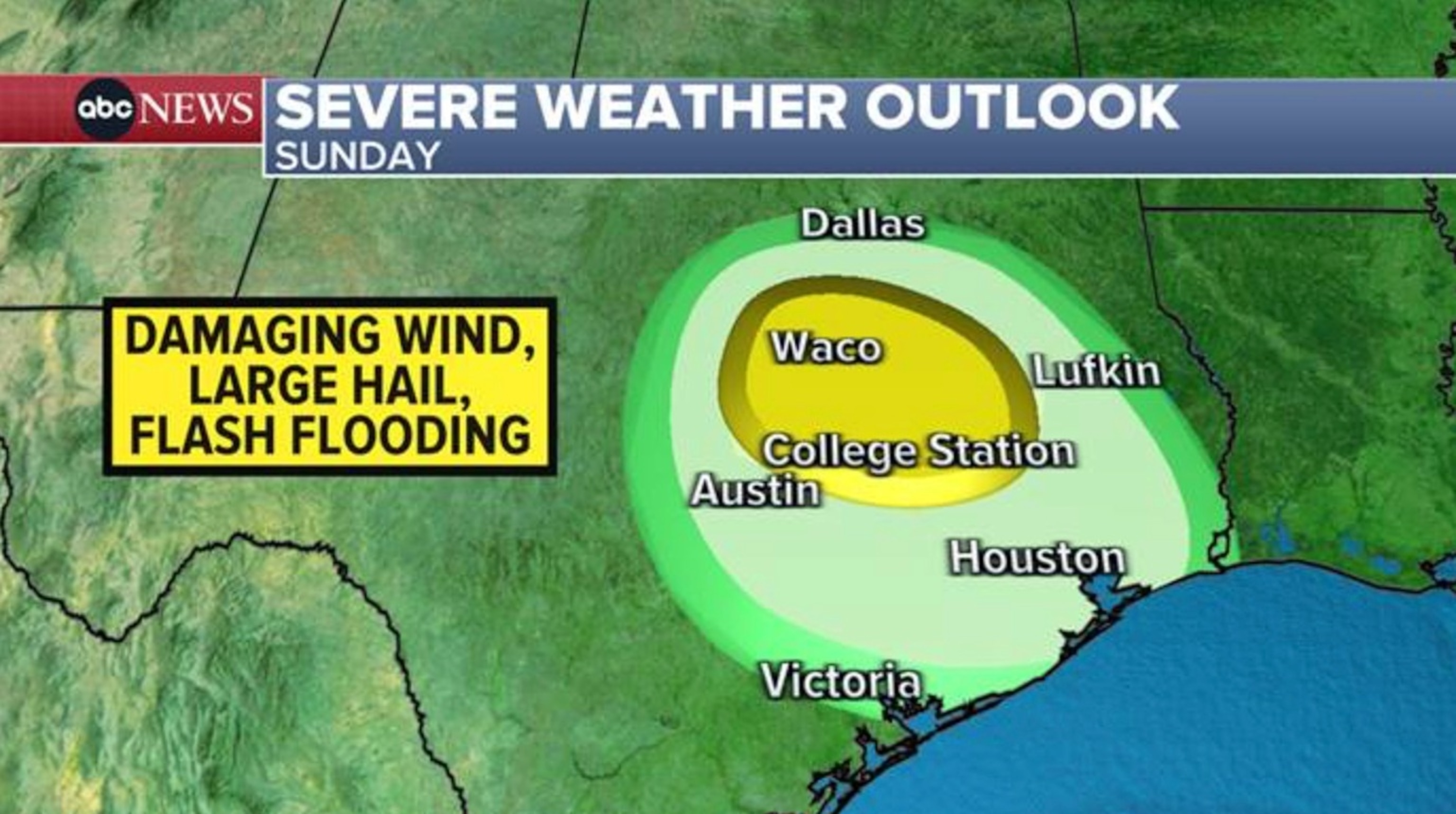 PHOTO: severe weather map Sunday