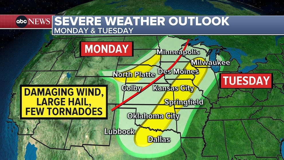 PHOTO: severe weather map