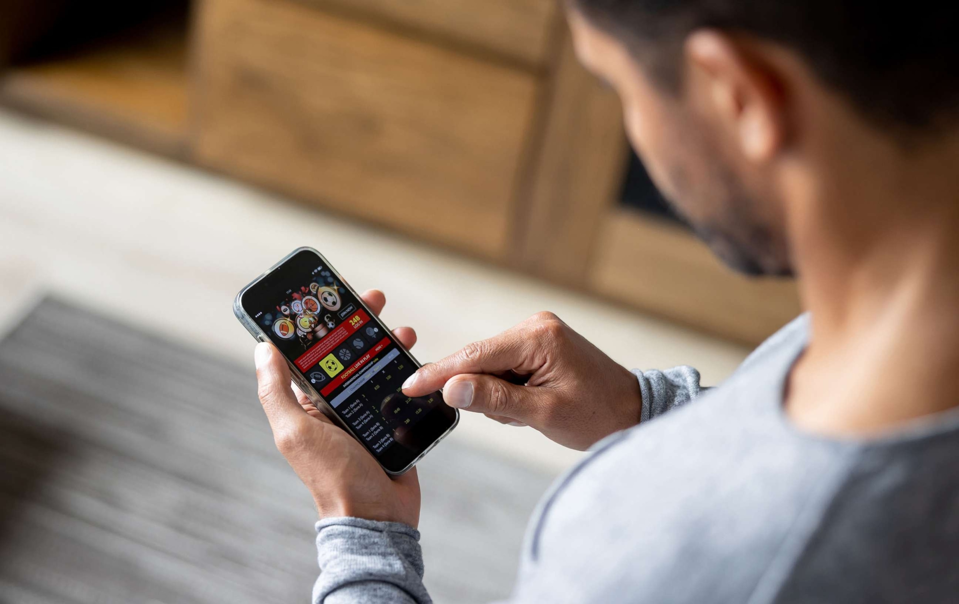 PHOTO: Man gambling online pictured in this undated stock image.