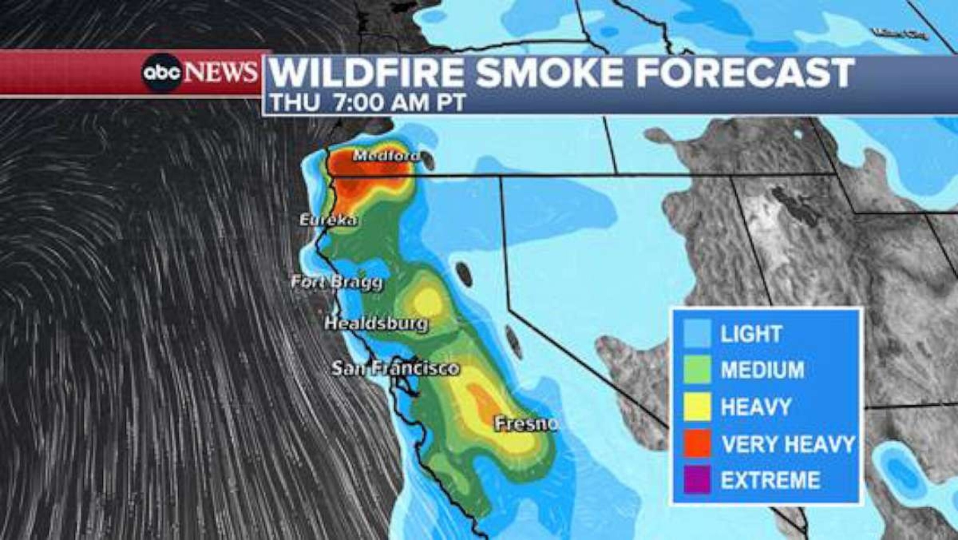 PHOTO: Wildfire Smoke Forecast Thu 7AM PT Map