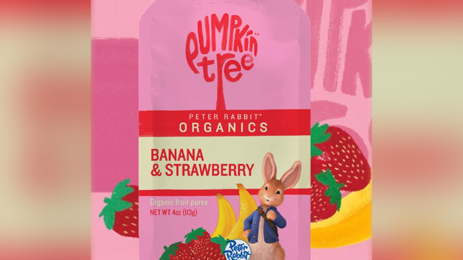 Snack company PT Organics Limited is voluntarily recalling select Pumpkin Tree Peter Rabbit Organics Banana & Strawberry fruit puree pouches due to an internal 