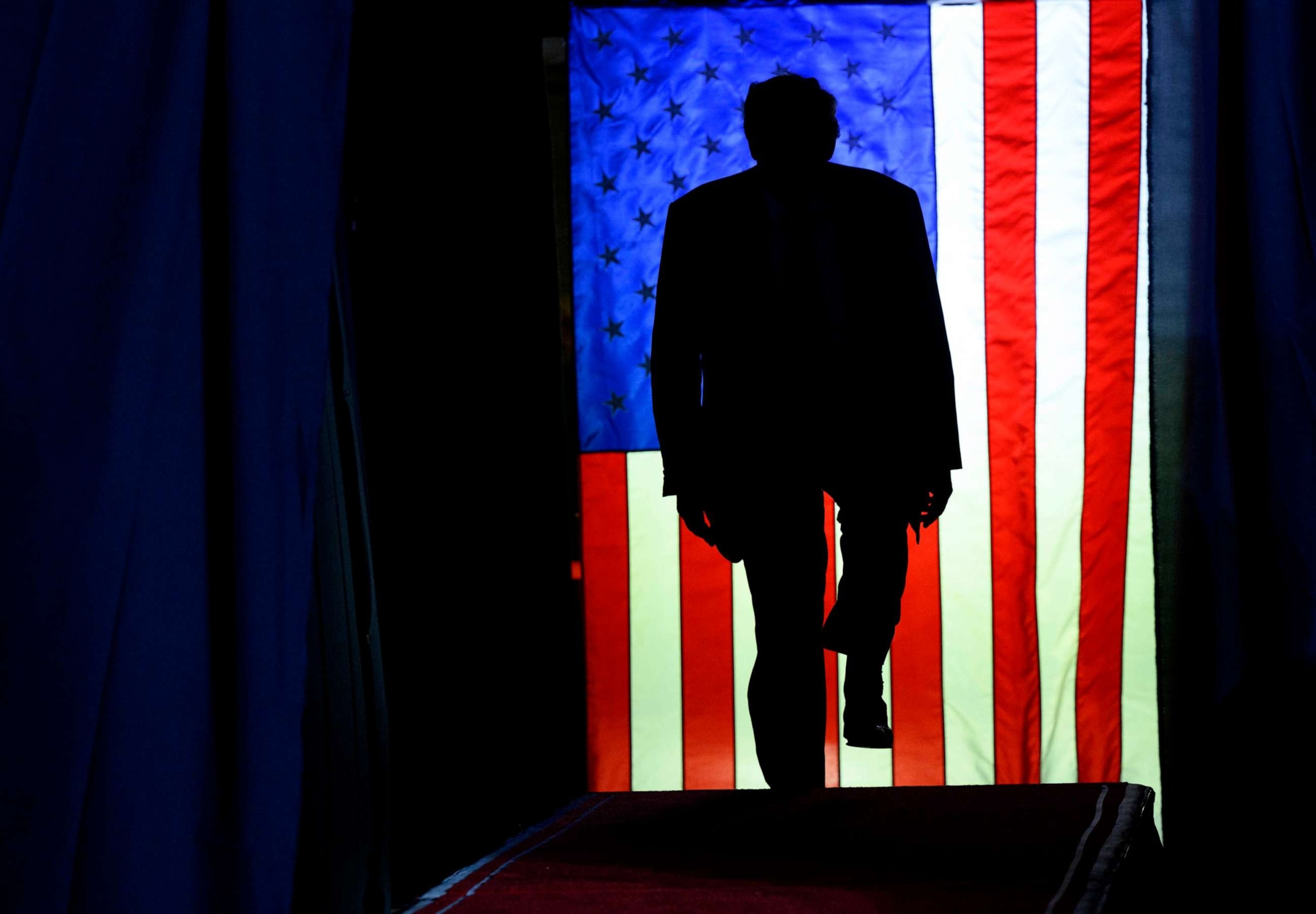 PHOTO: FILE - Former President Donald Trump enters Erie Insurance Arena for a political rally while campaigning for the GOP nomination in the 2024 election, July 29, 2023 in Erie, Pa.