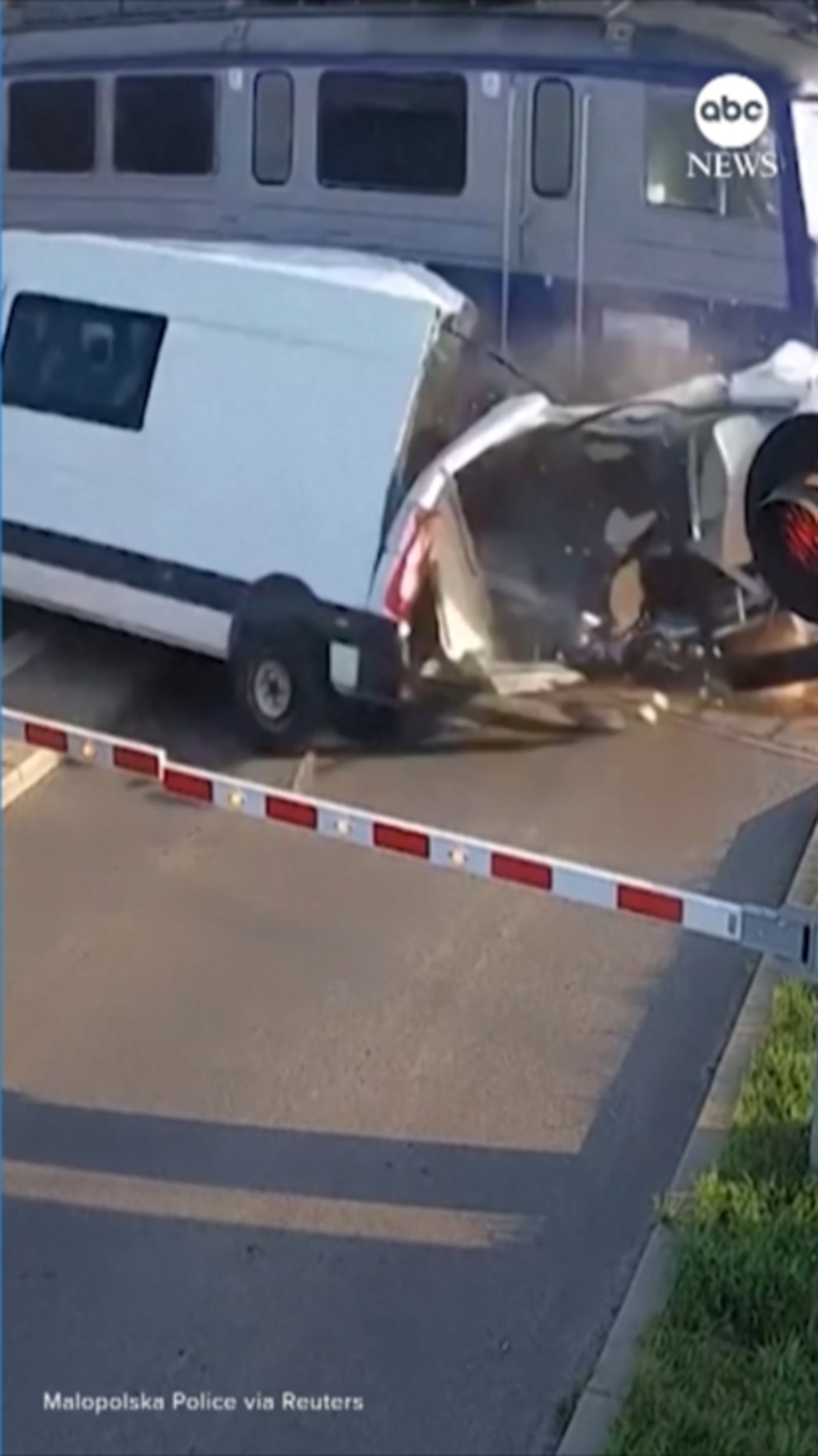 NextImg:Video Driver survives after train crashes into van at railroad crossing