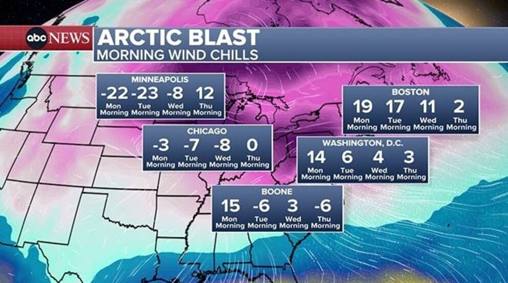 PHOTO: arctic blast weather map