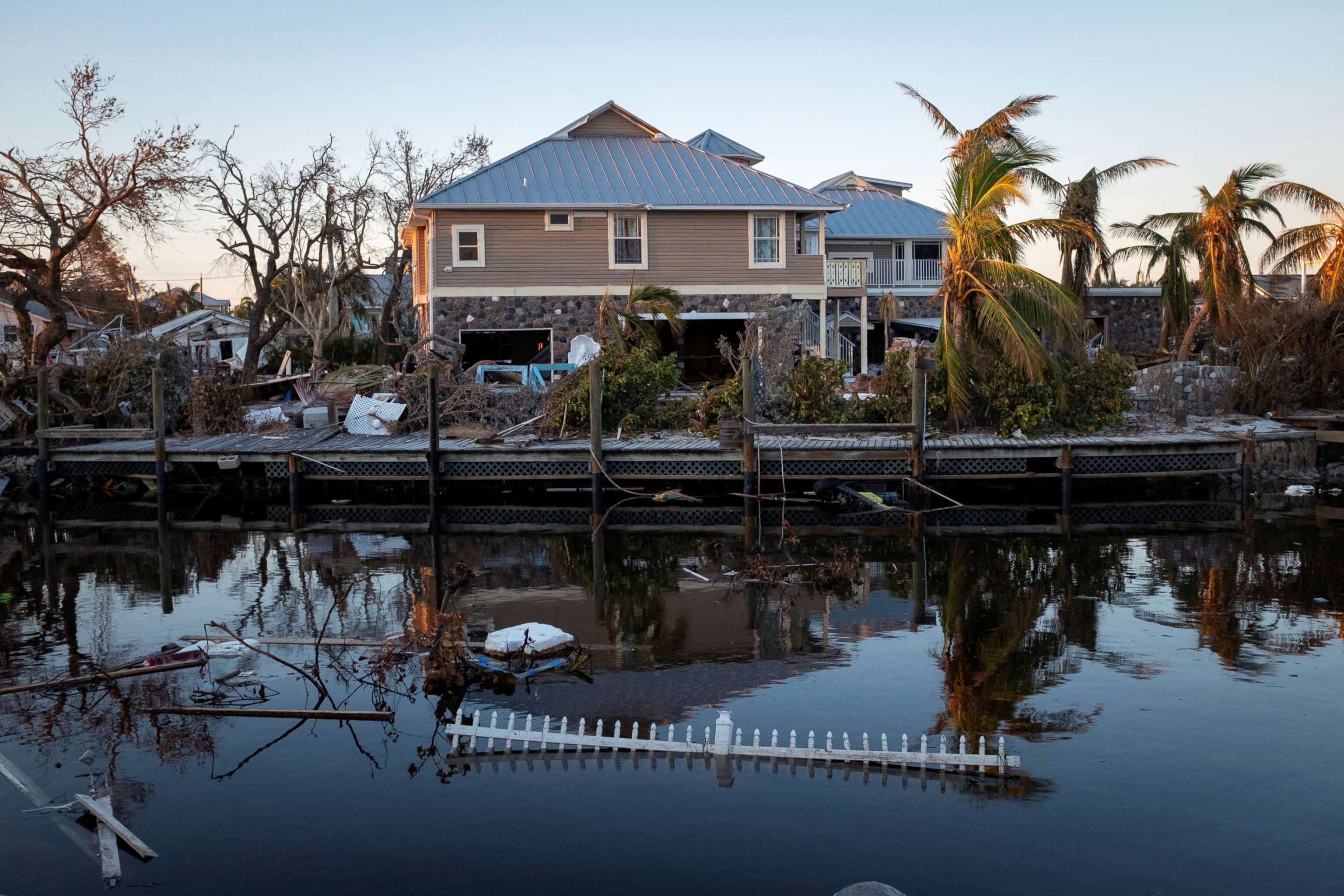 PHOTO: A destroyed house is seen after Hurricane Ian caused widespread destruction, in Fort Myers Beach, Florida, October 4, 2022.