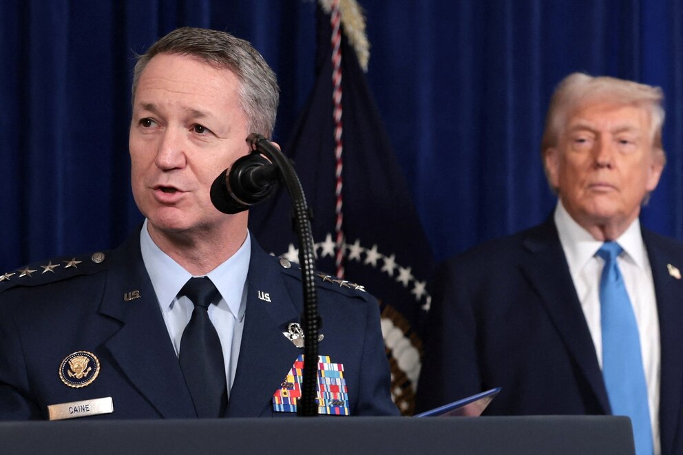 PHOTO: General Dan Caine, Chairman of the Joint Chiefs of Staff, speaks from Trump's Mar-a-Lago club in Palm Beach, Fla., on Jan. 3, 2026. 