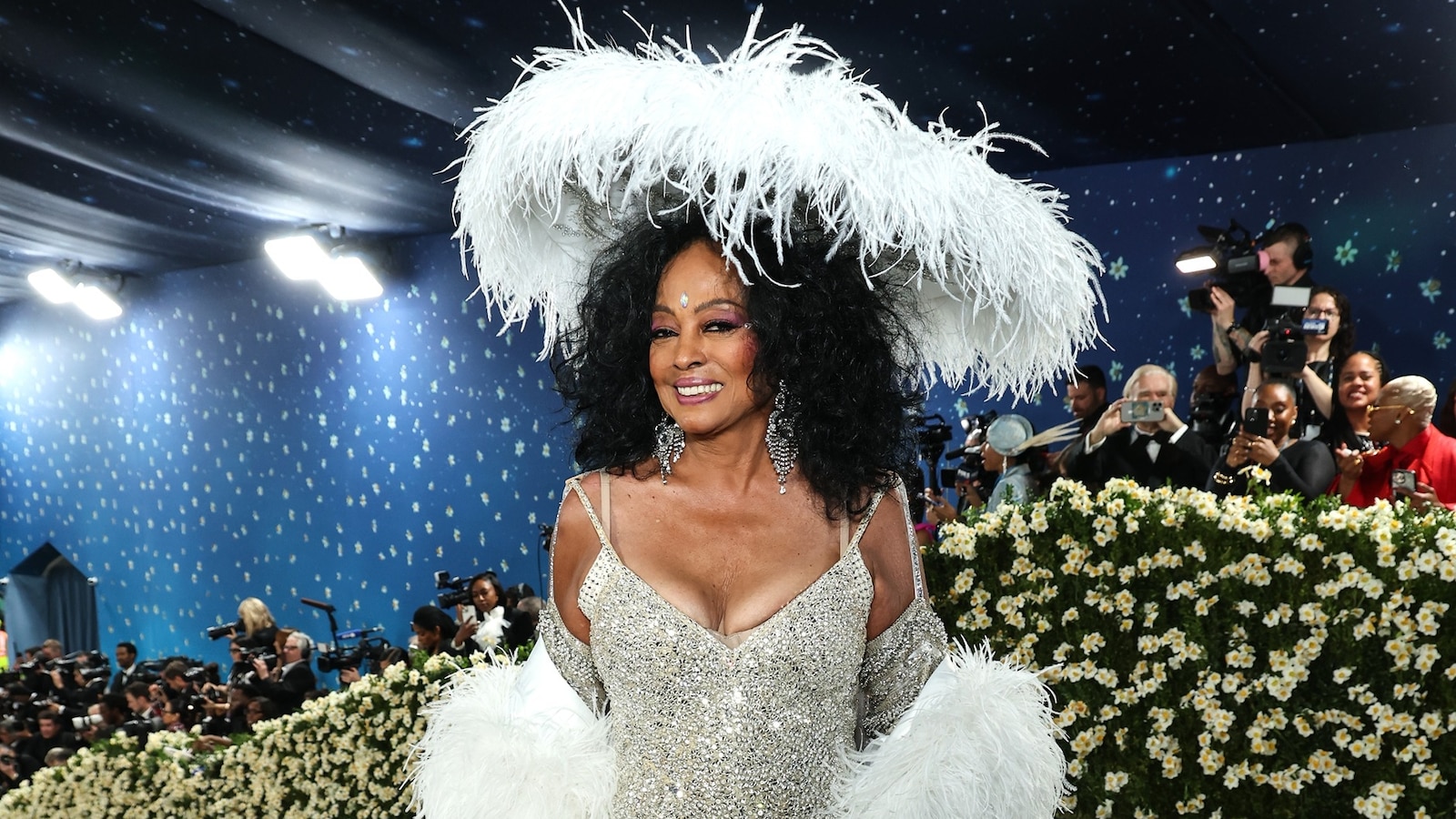 Diana Ross attends the 2025 Met Gala Celebrating "Superfine: Tailoring Black Style" on May 05, 2025 in New York City. 