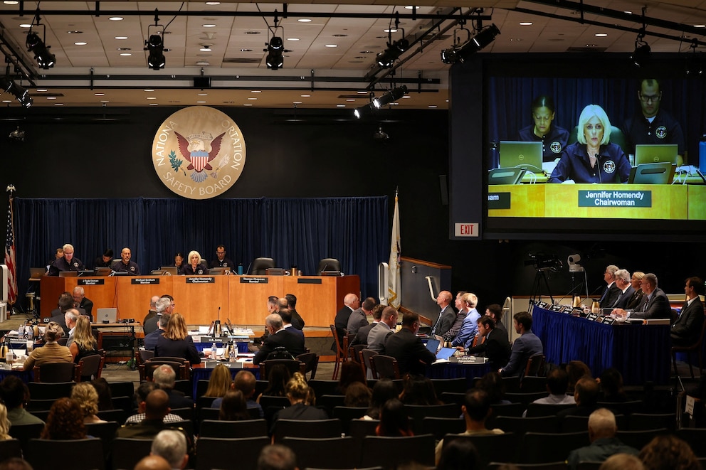 PHOTO: National Transportation Safety Board Chairwoman Homendy attends a National Transportation Safety Board (NTSB) investigative hearing, in Washington
