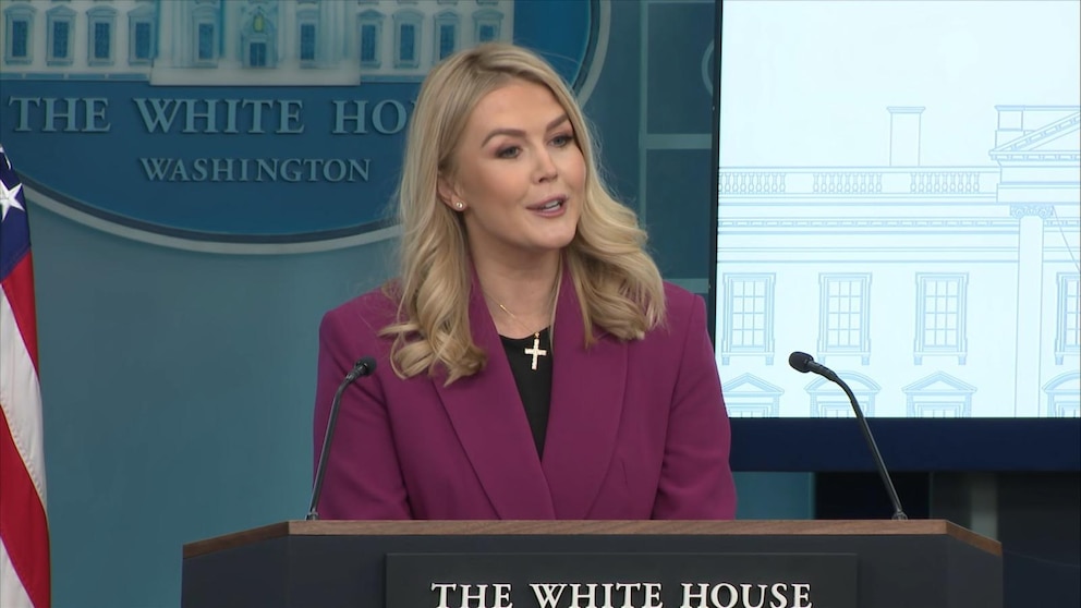 Karoline Leavitt, youngest White House press secretary, makes briefing room debut