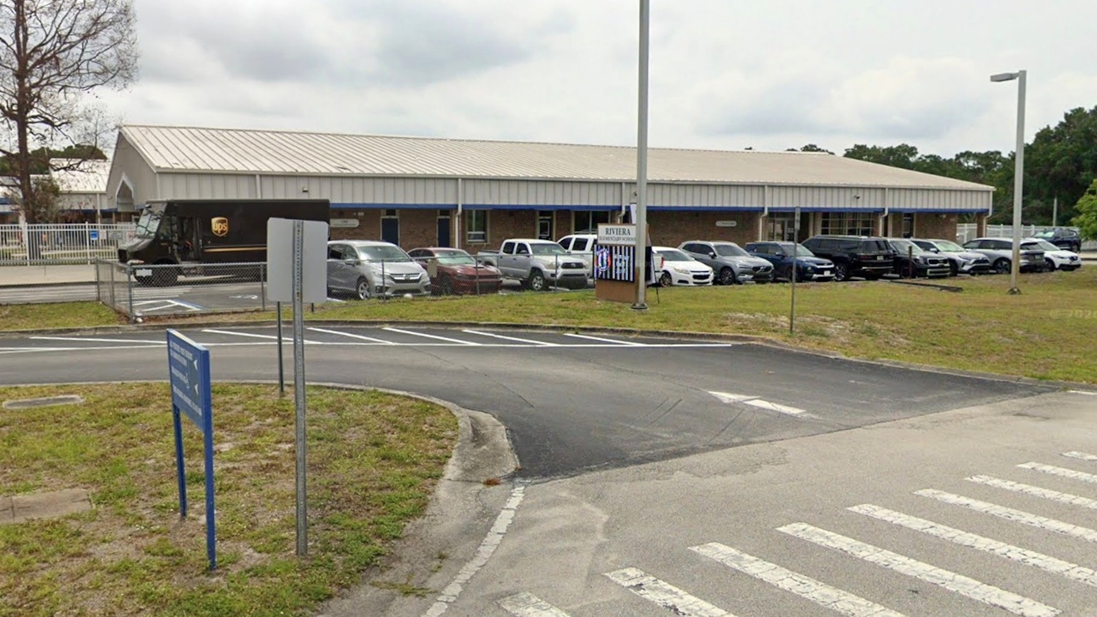 A 5-year-old boy died after a large video display board that had been mounted on a wall at his Florida elementary school fell on him, officials said.