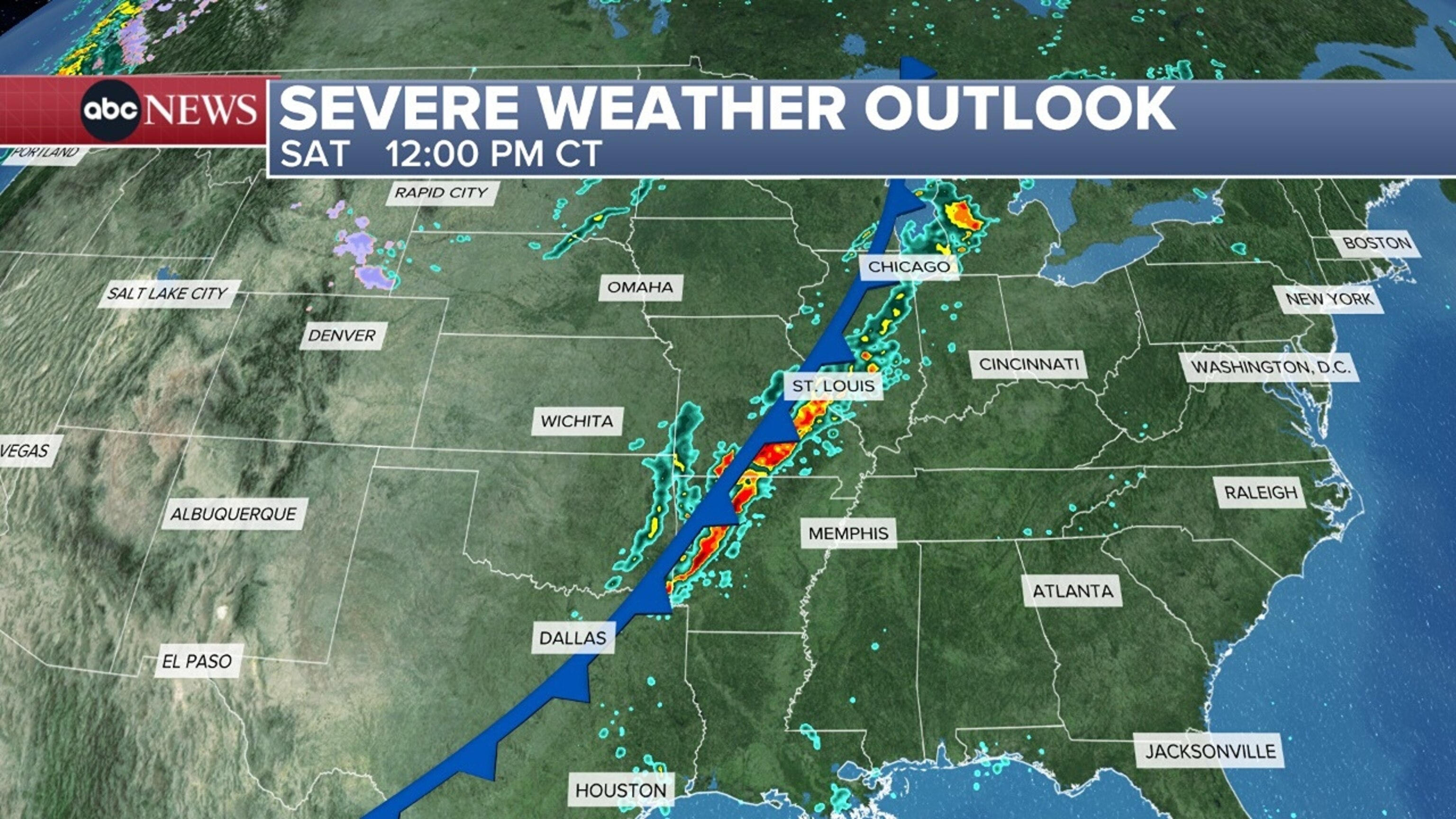 PHOTO: severe weather map
