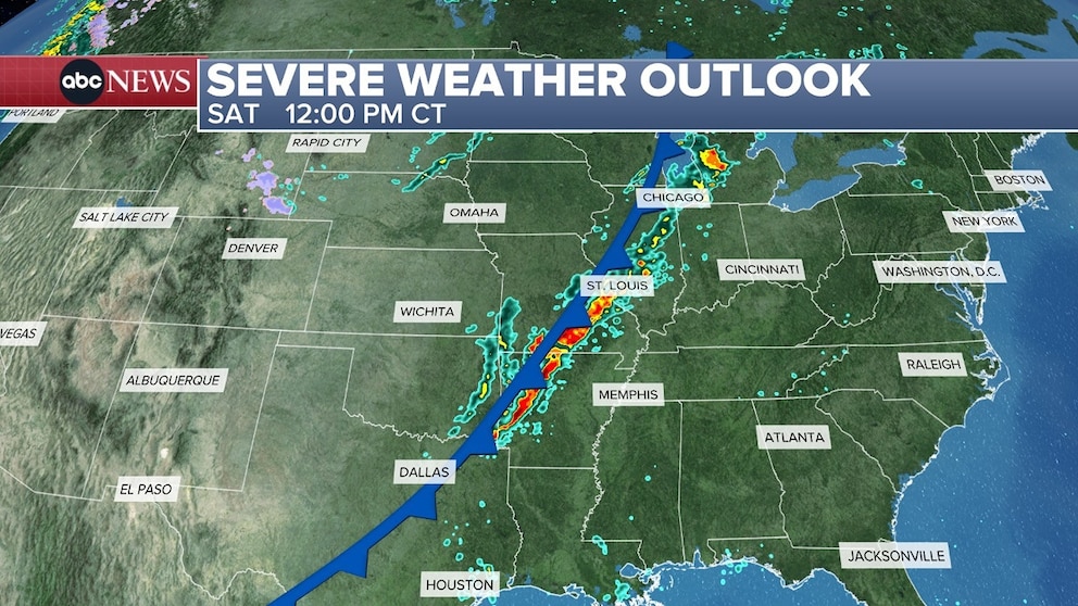 Severe storms producing tornadoes, hail possible this weekend from ...