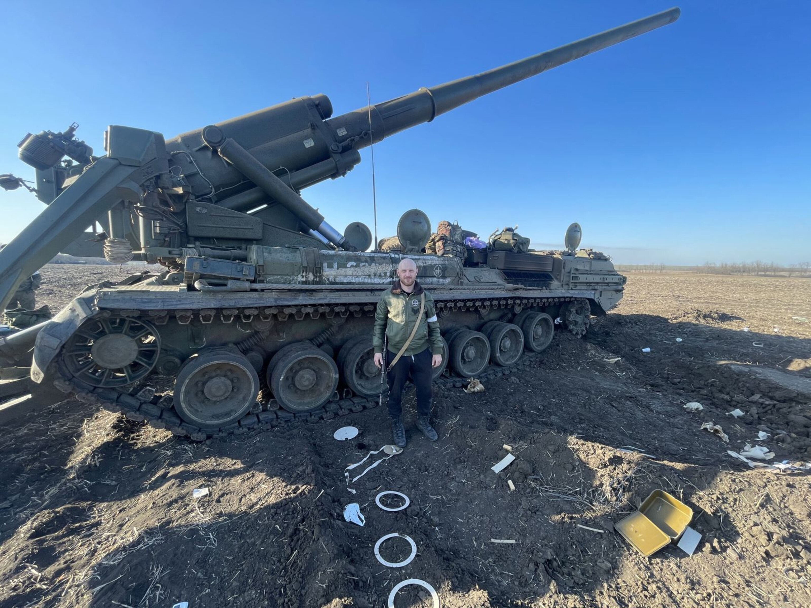 PHOTO: Konstantin Yefremov in Ukraine in spring 2022 with Russian artillery.