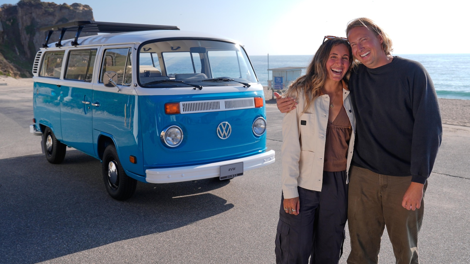  Volkswagen debuts restored vintage blue bus that survived wildfire and melted hearts