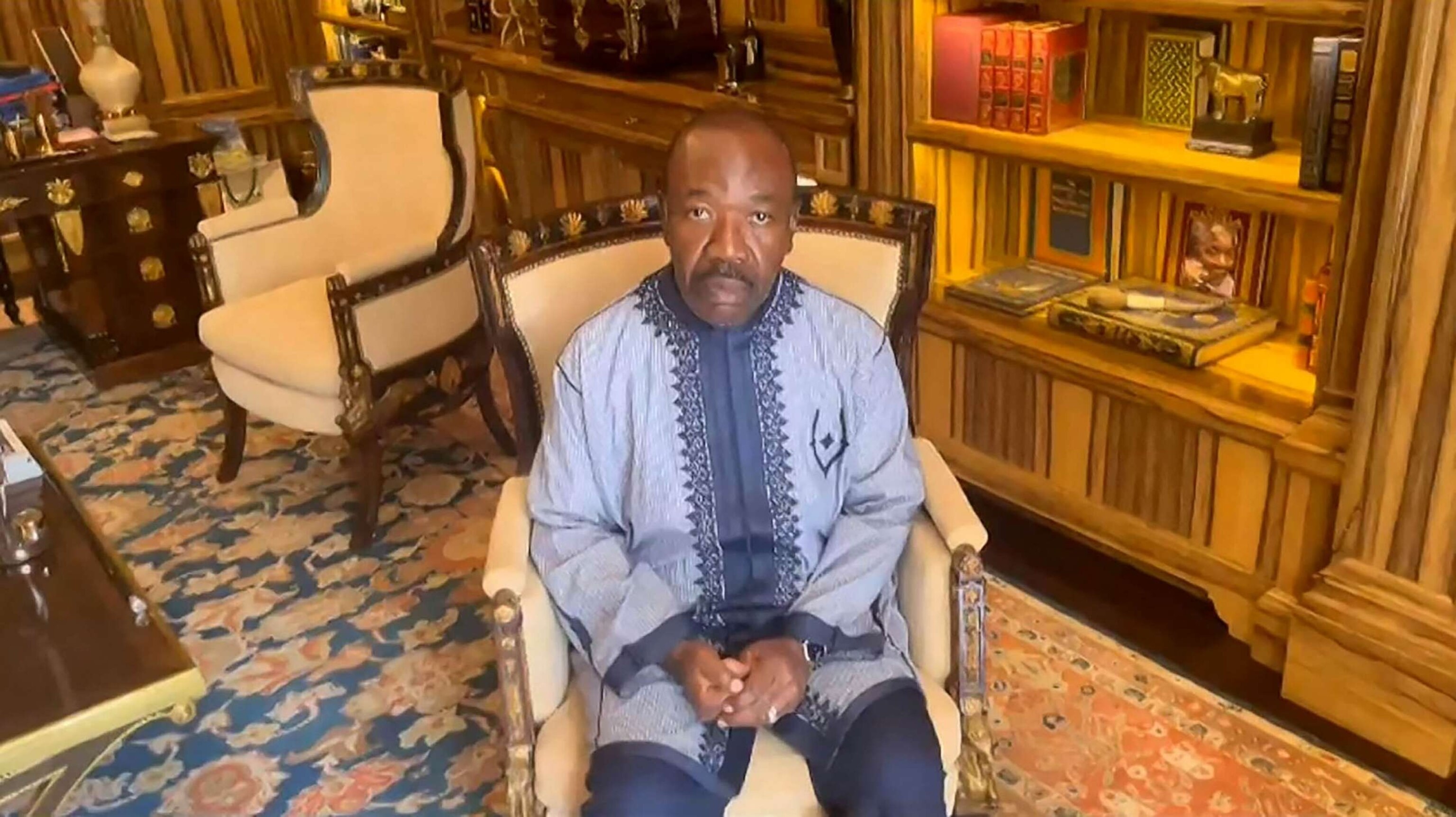 PHOTO: This video grab made from an unconfirmed video at an undisclosed location obtained by AFPTV, Aug. 30, 2023 shows Gabon's deposed president, Ali Bongo Ondimba, calling on "his friends around the world to make some noise" while under house arrest.