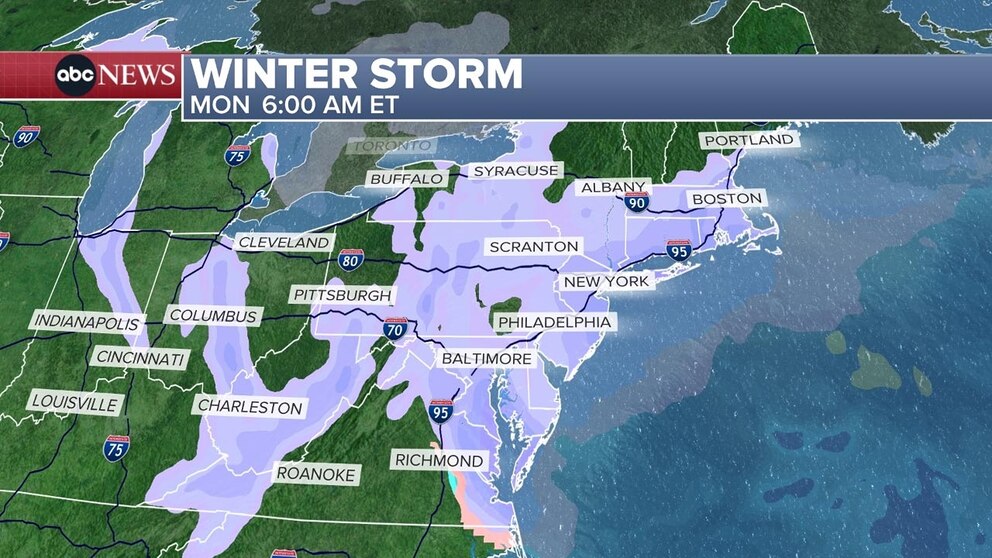 PHOTO: Heavy snow expected Monday. 