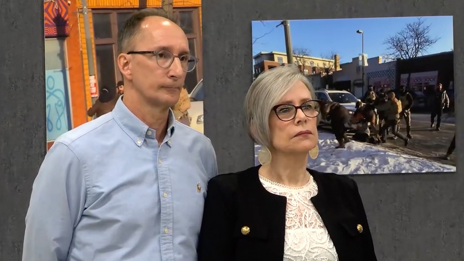 Michael and Susan Pretti, parents of Alex Pretti who was shot and killed on Jan. 24, 2026, attend a news conference in Minneapolis, Oct. 27, 2026. KSTP