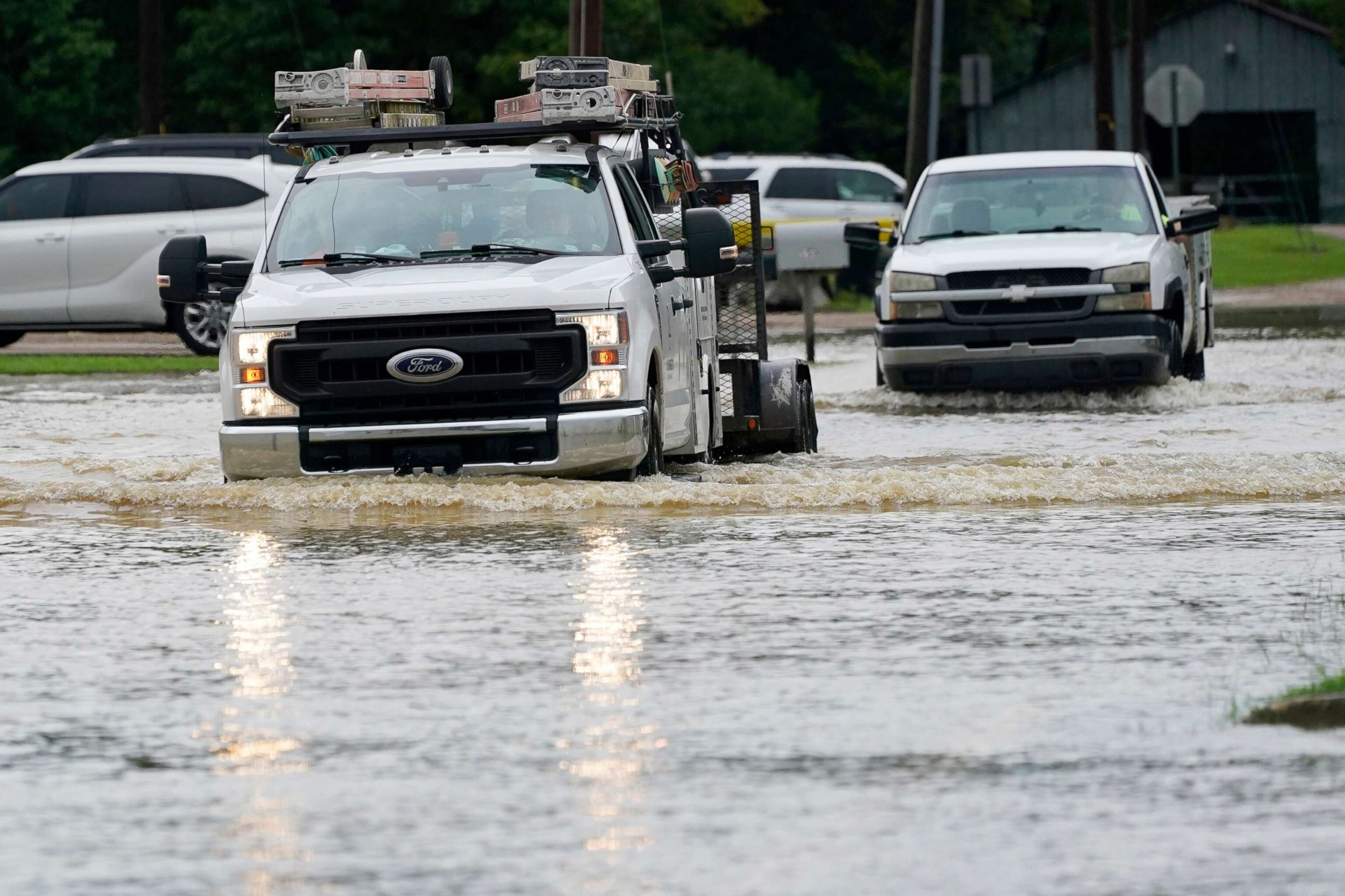 PHOTO: Flood waters in Richland, Miss., following a morning of torrential rains, Aug. 24, 2022.