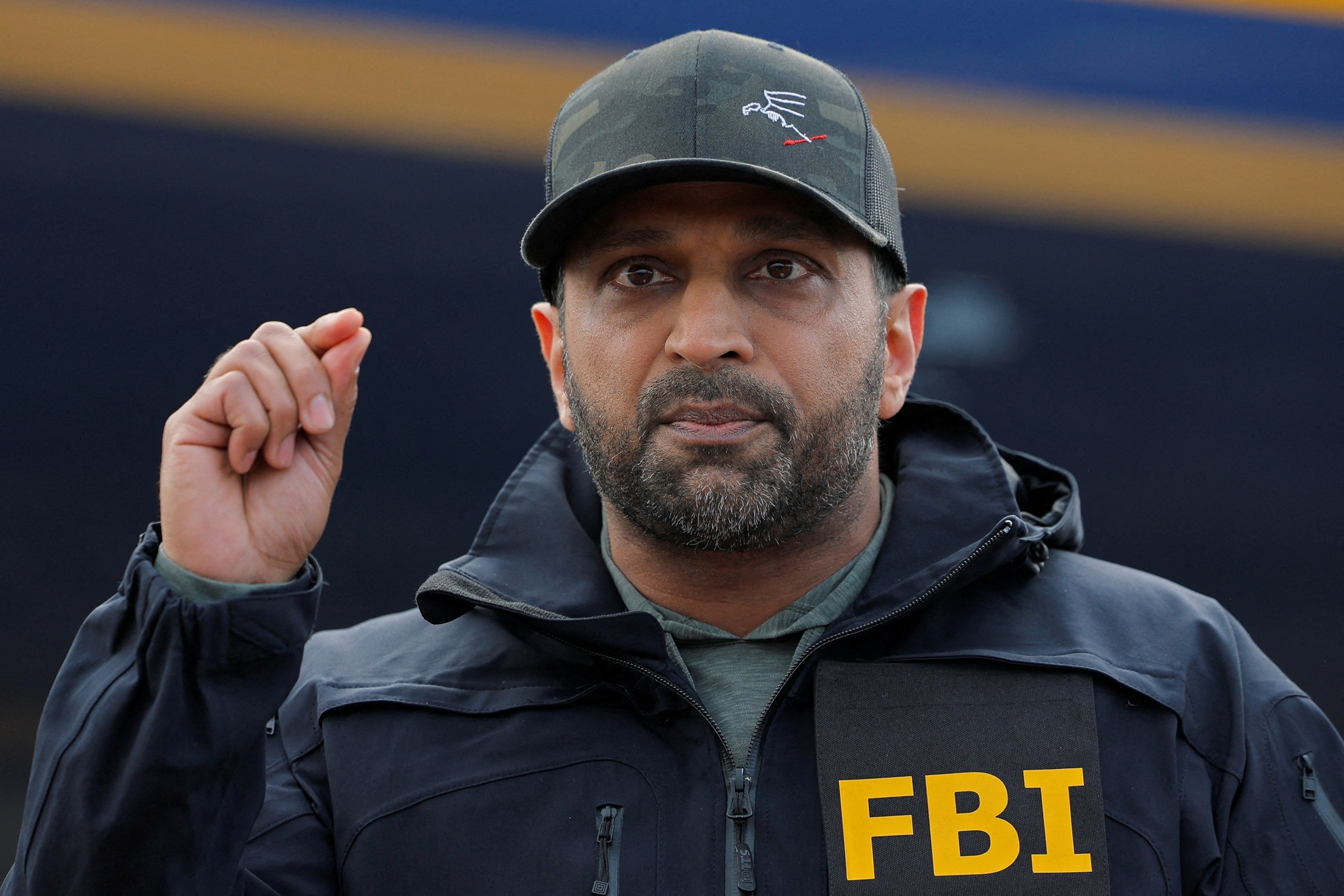 PHOTO: FILE PHOTO: FBI Director Patel announces the apprehension of former Canadian Olympic snowboarder Ryan Wedding