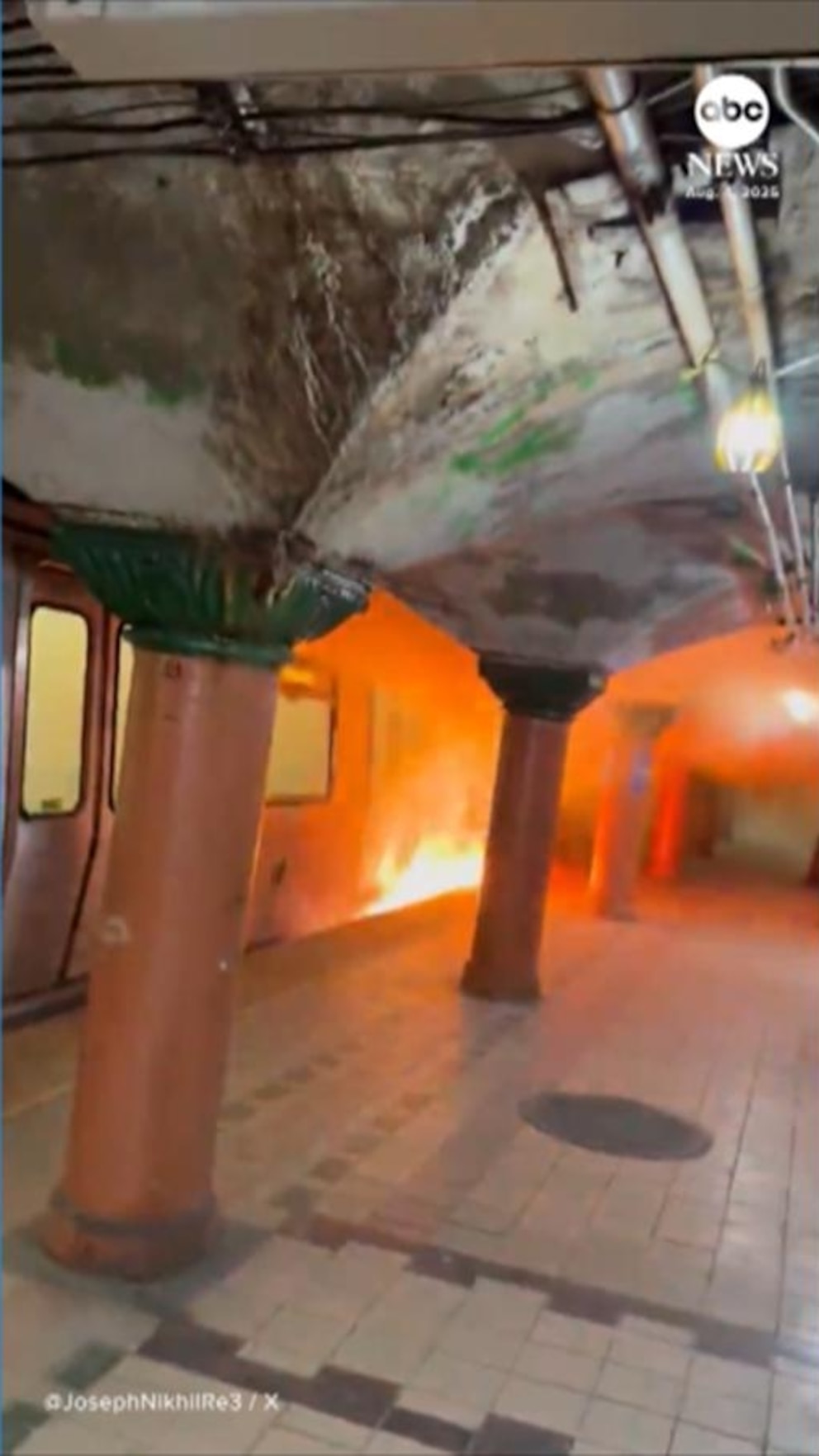 NextImg:Video Passengers evacuate as fire erupts on PATH train in New Jersey