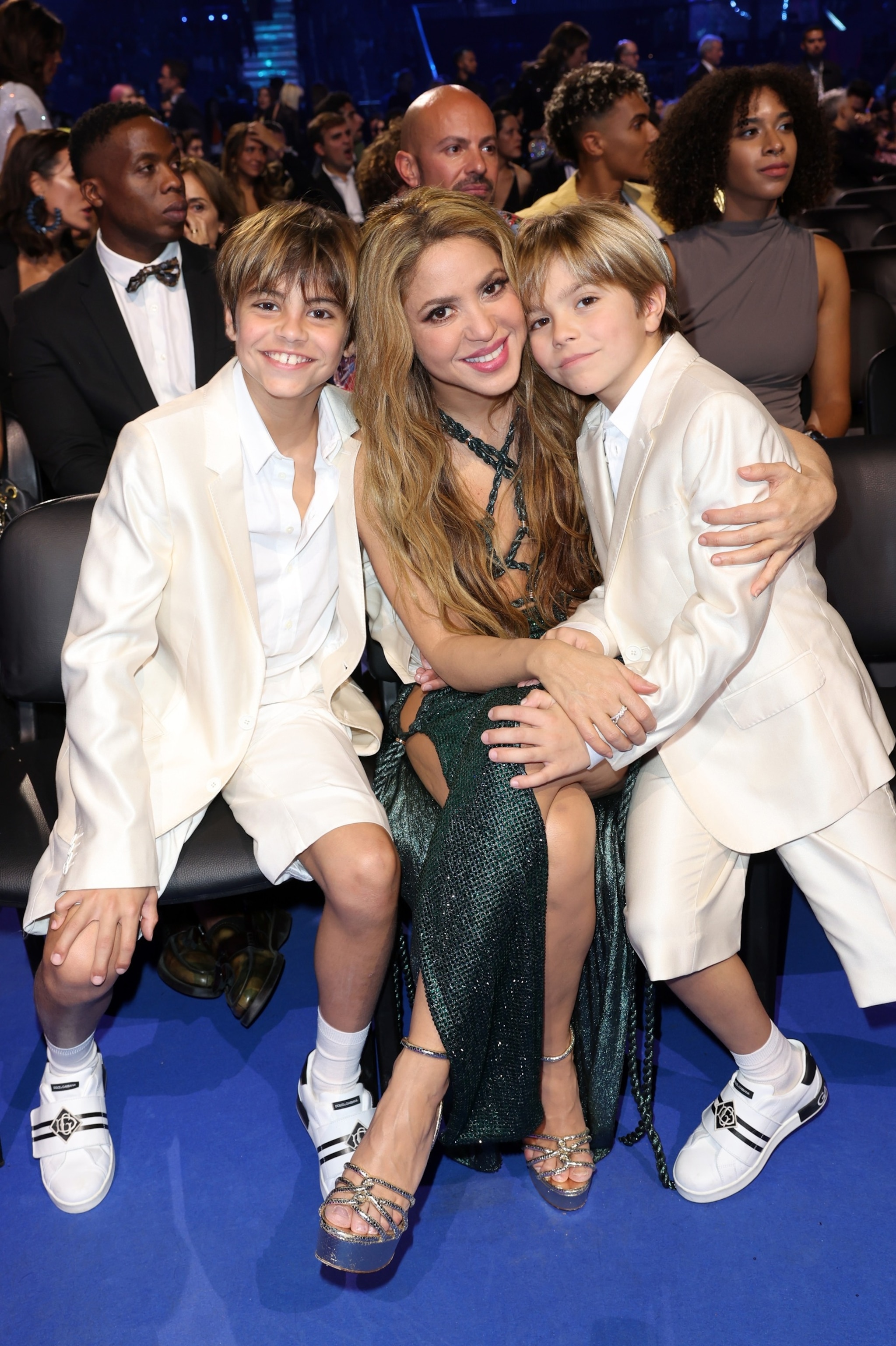 PHOTO: Shakira and her two sons, Milan and Sasha attend The 24th Annual Latin Grammy Awards, Nov. 16, 2023, in Seville, Spain. 