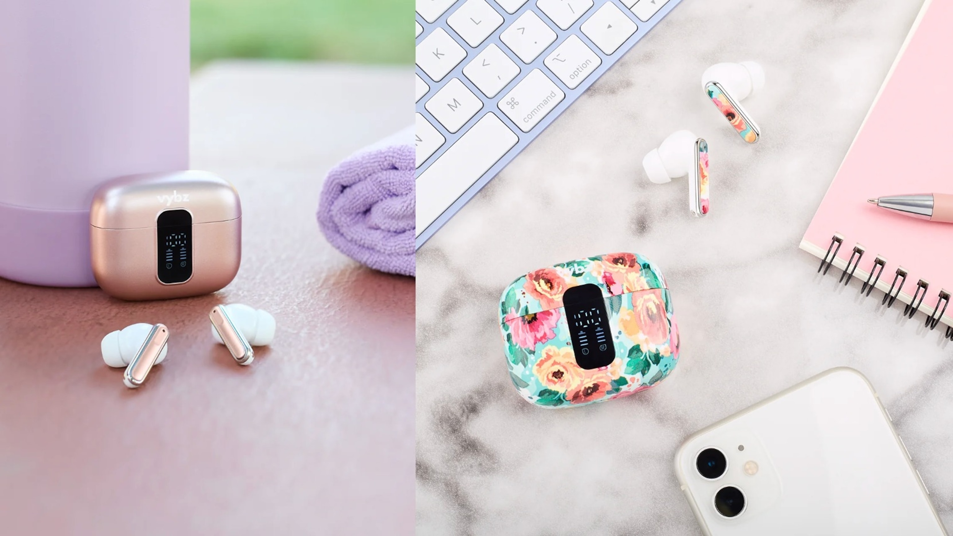 VYBZ: Pro True Wireless Earbuds with Noise Cancellation and Charging Case