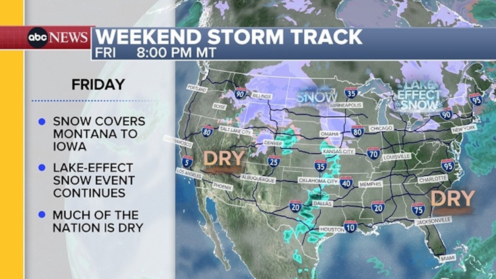 PHOTO: Weekend storm track map for Friday