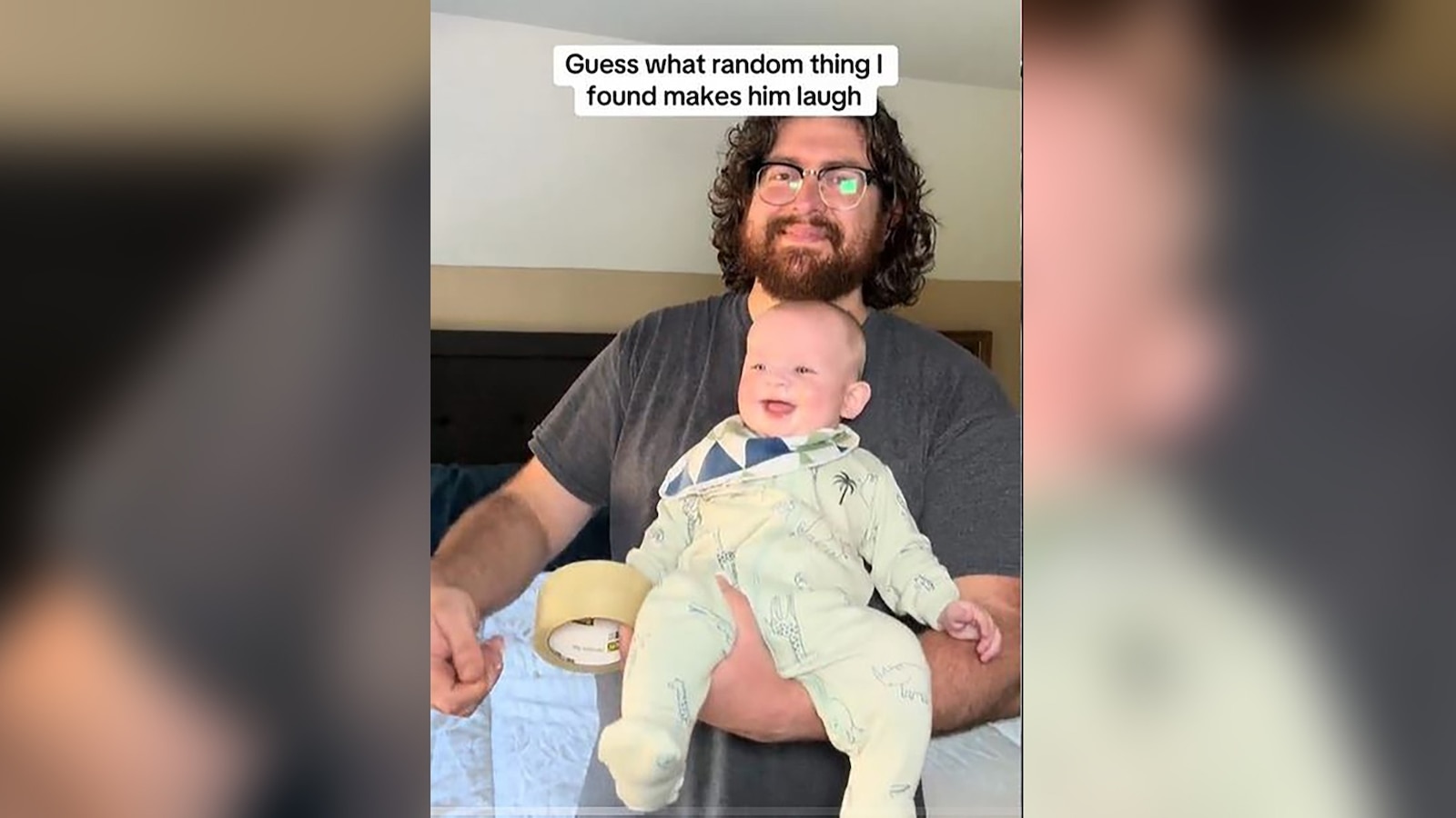 Dad makes baby laugh hysterically with the sound of duct tape - ABC News