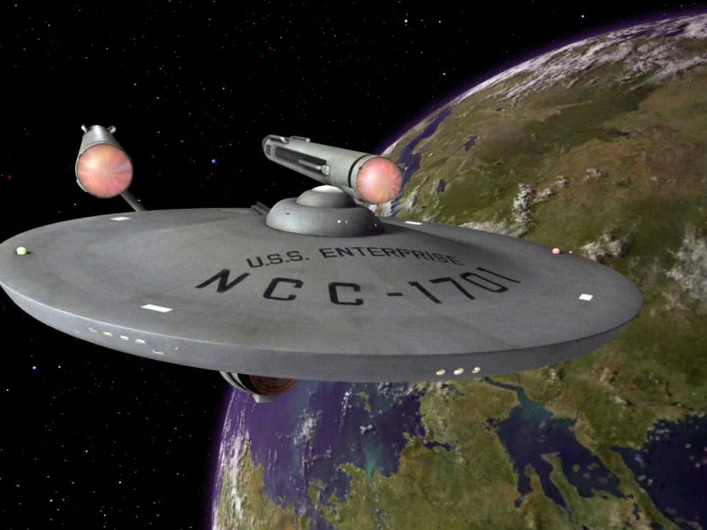 The starship USS Enterprise in the "Star Trek" episode "Plato's Stepchildren."