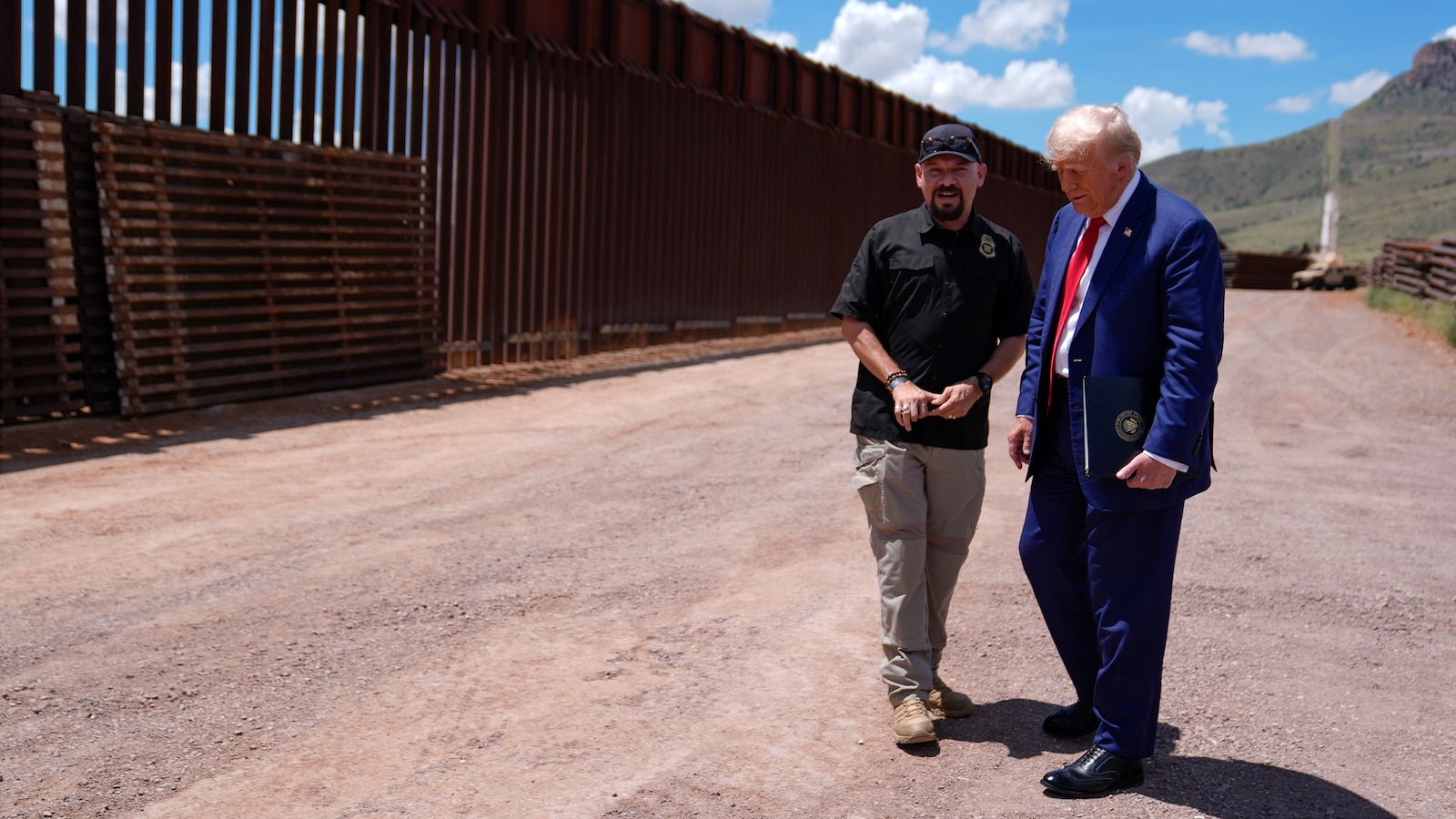 Trump slams Harris on immigration during border visit in battleground ...