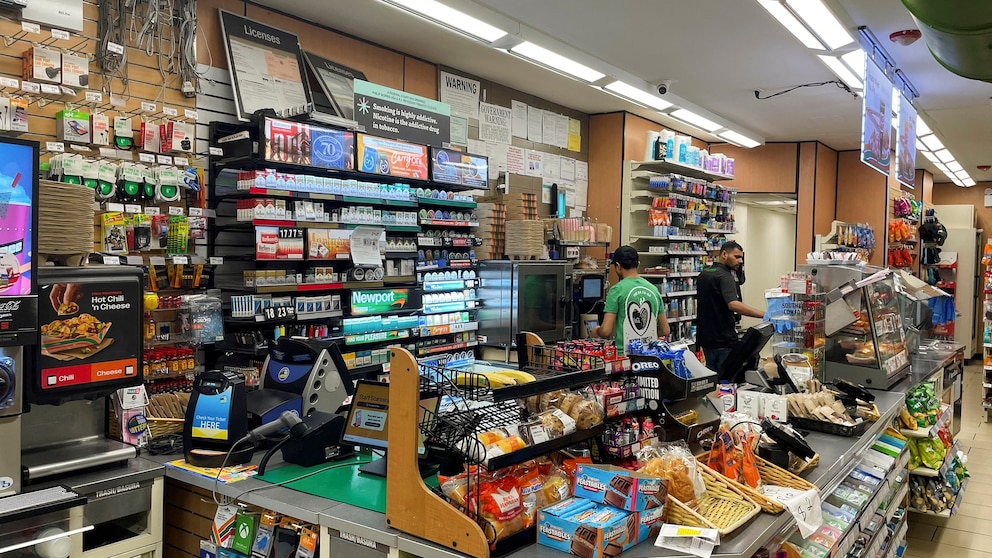 PHOTO: FILE PHOTO: A general view of the tobacco section of a 7-Eleven store at Manhattan, in New York City