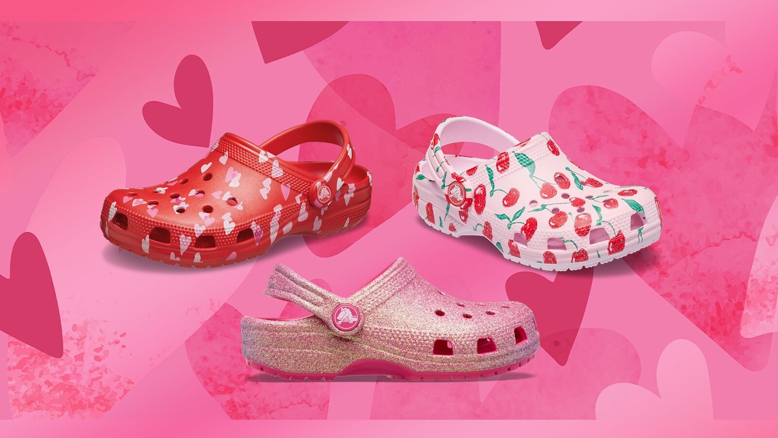Shop Valentine Crocs for adults and kids  